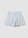 White pure cotton striped shorts_0