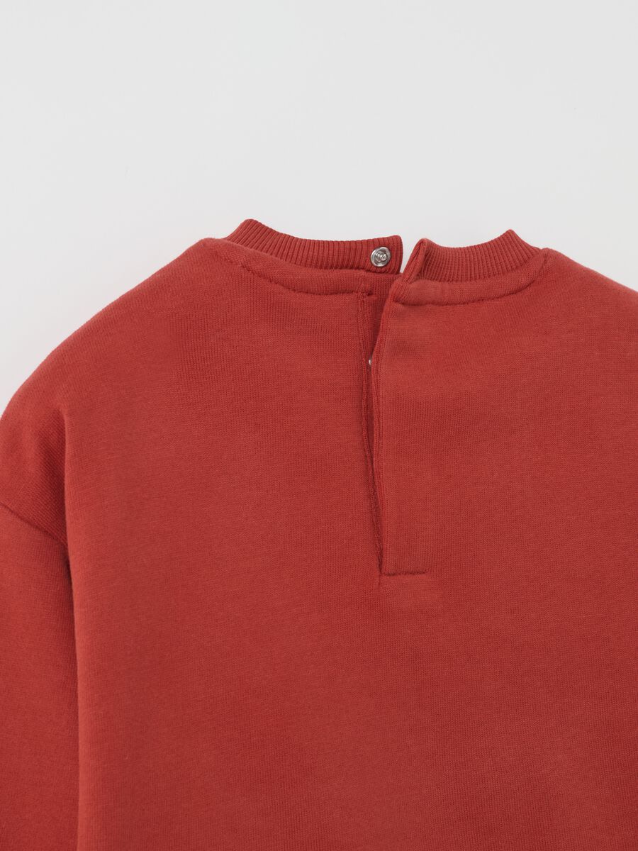 Organic cotton sweatshirt with teddy bear print_3