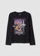 Black pure cotton T-shirt with K-Pop Demon Hunters print_0