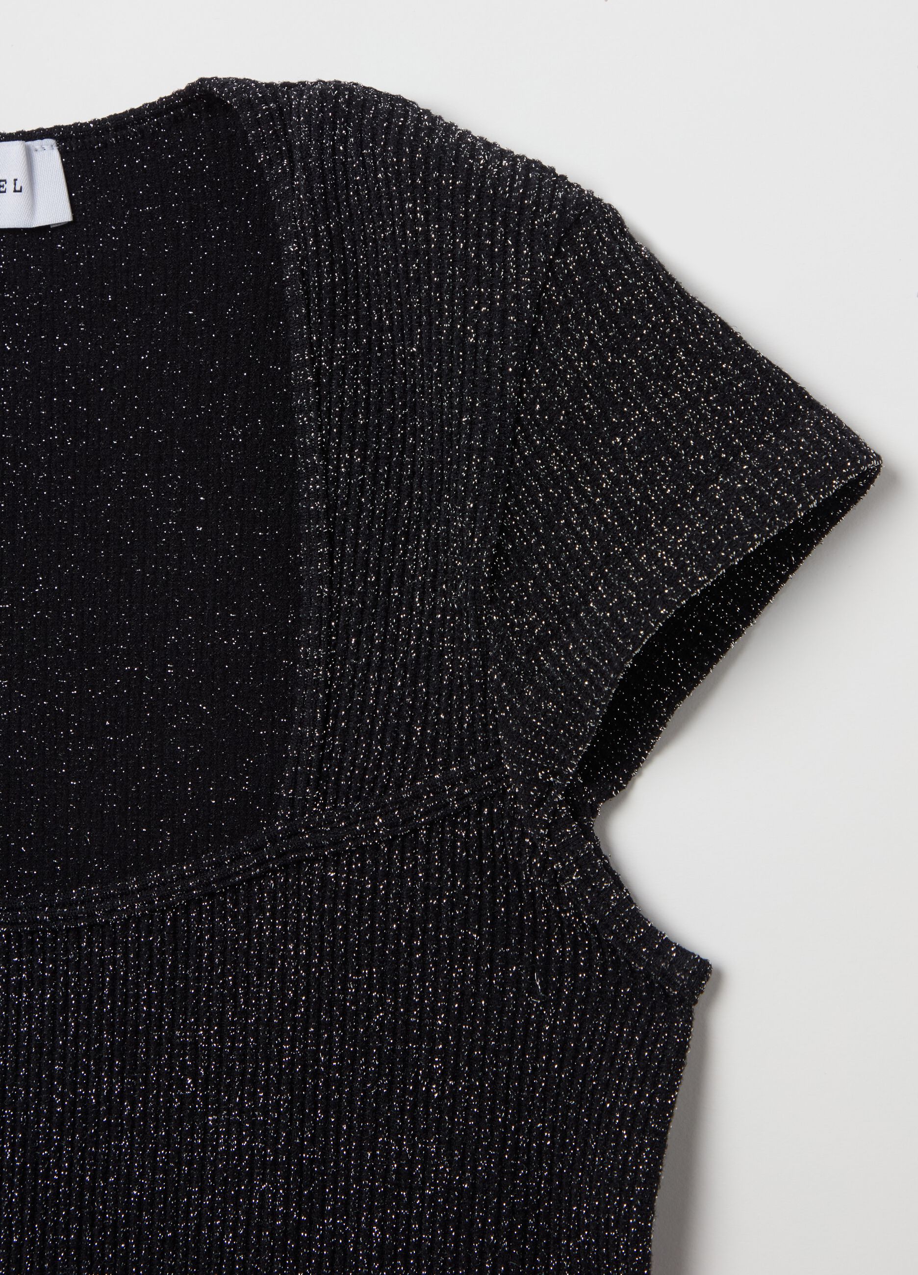 Lurex T-shirt with square neck