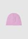 Pink cotton girl's hat with bow_1
