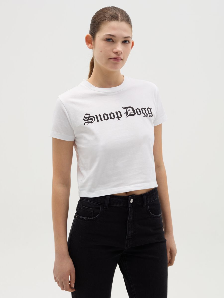 Crop T-shirt with Snoop Dogg print_0