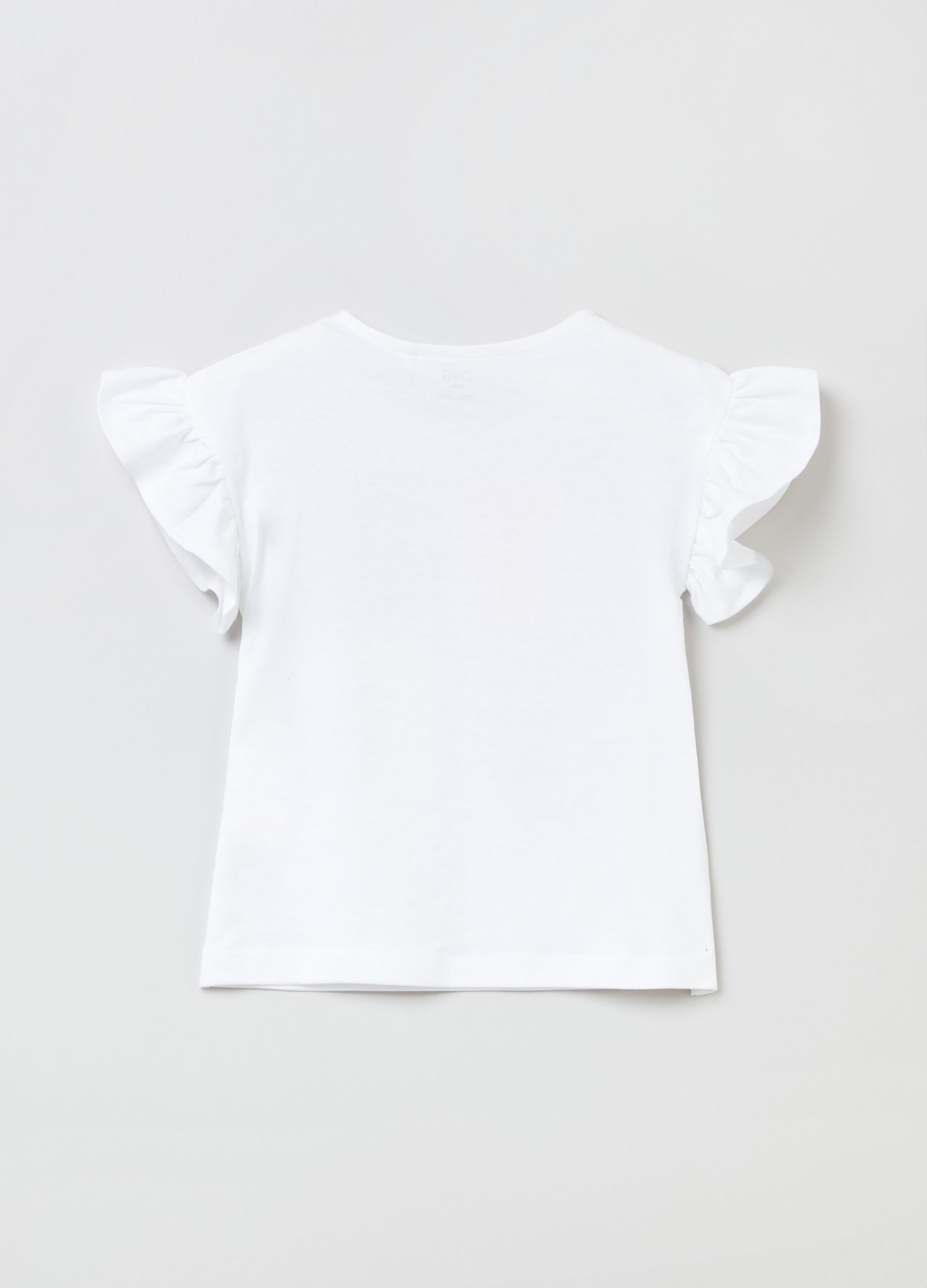 T-shirt with print and frills