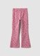 Girls&rsquo; pink organic cotton skinny leggings with heart print_0