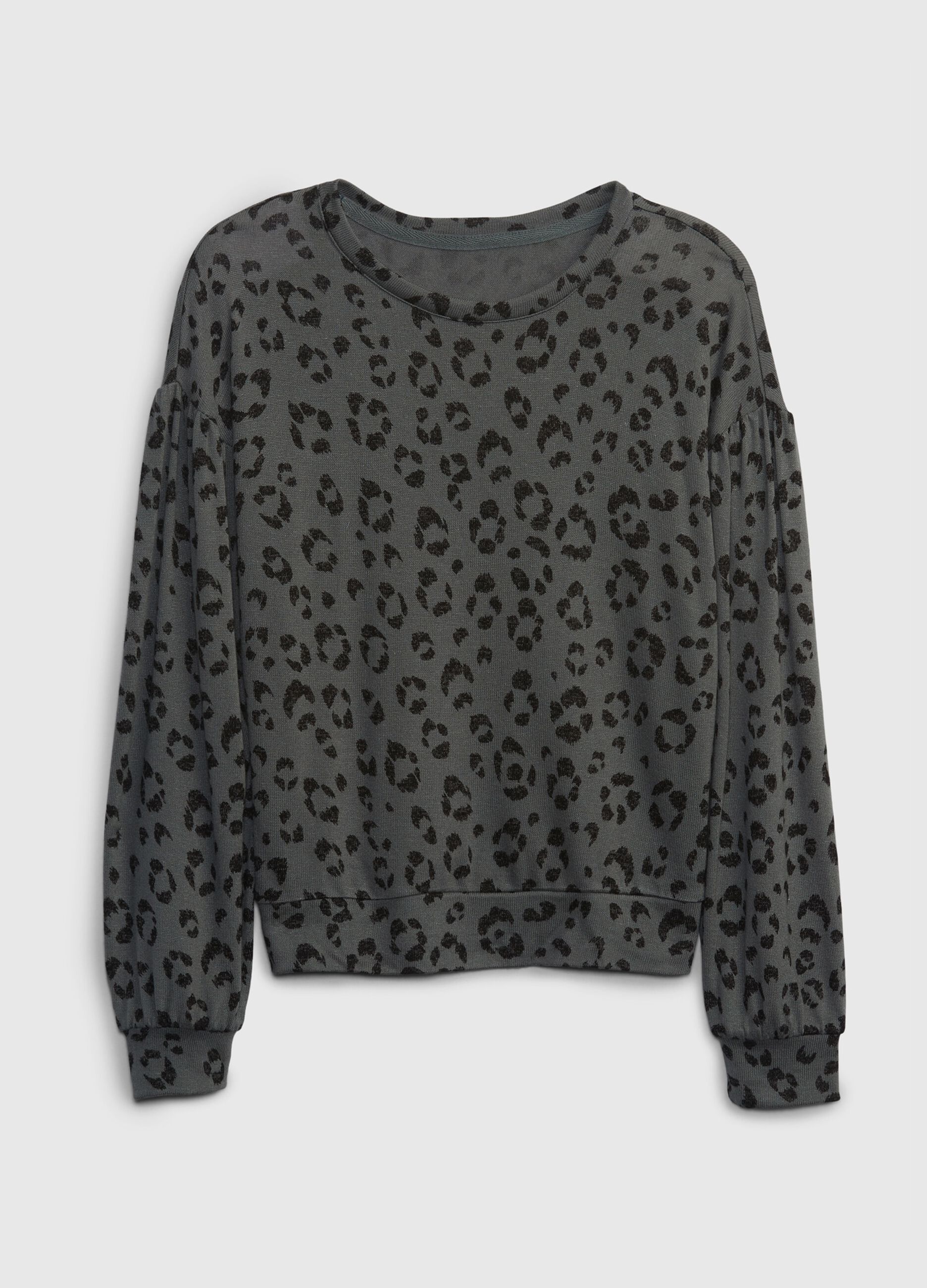 Oversized sweatshirt with leopard print