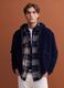 Felpa sherpa blu con cappuccio regular fit_0