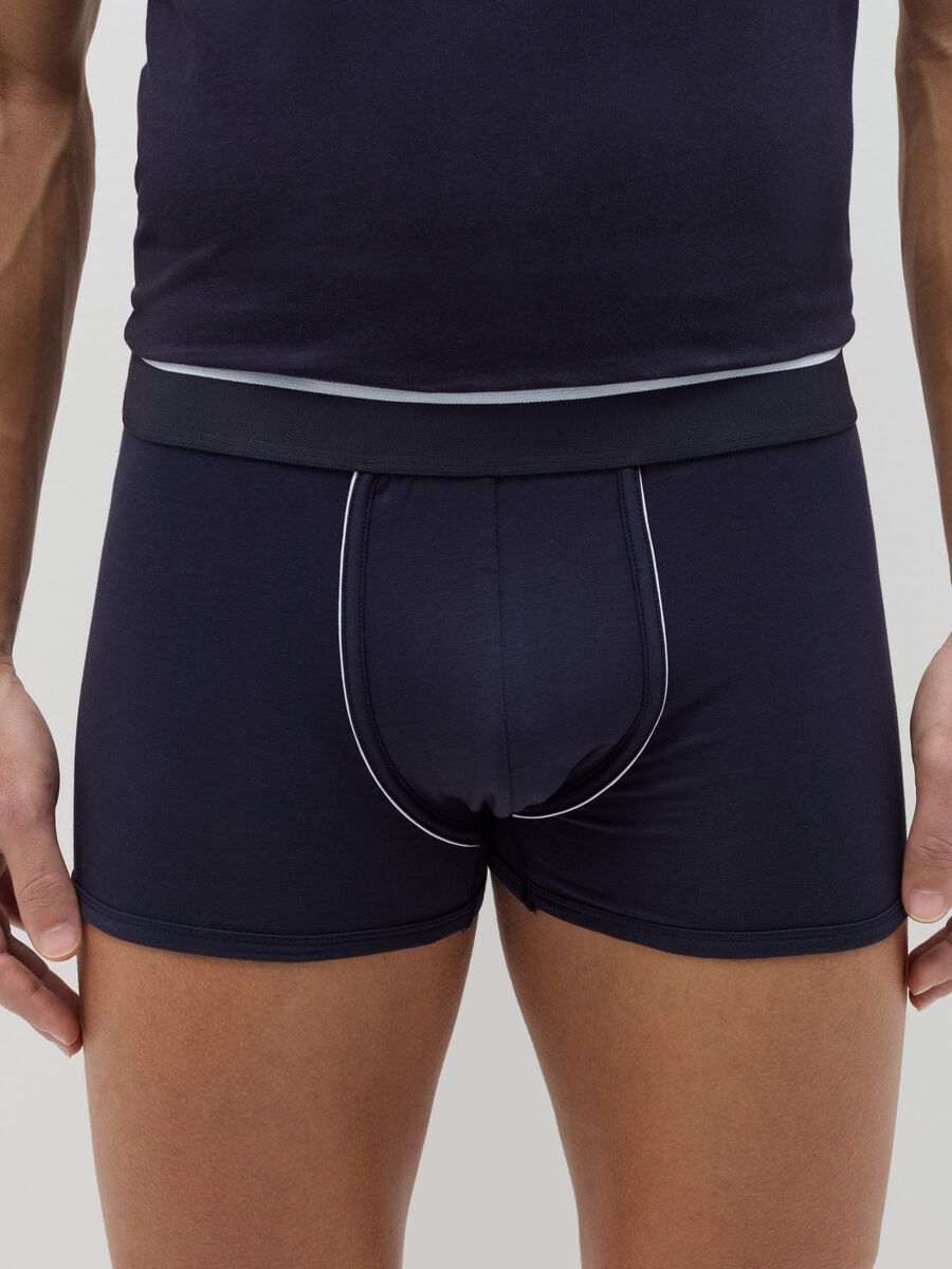 Two-pack boxer shorts in Supima cotton with contrasting piping_1