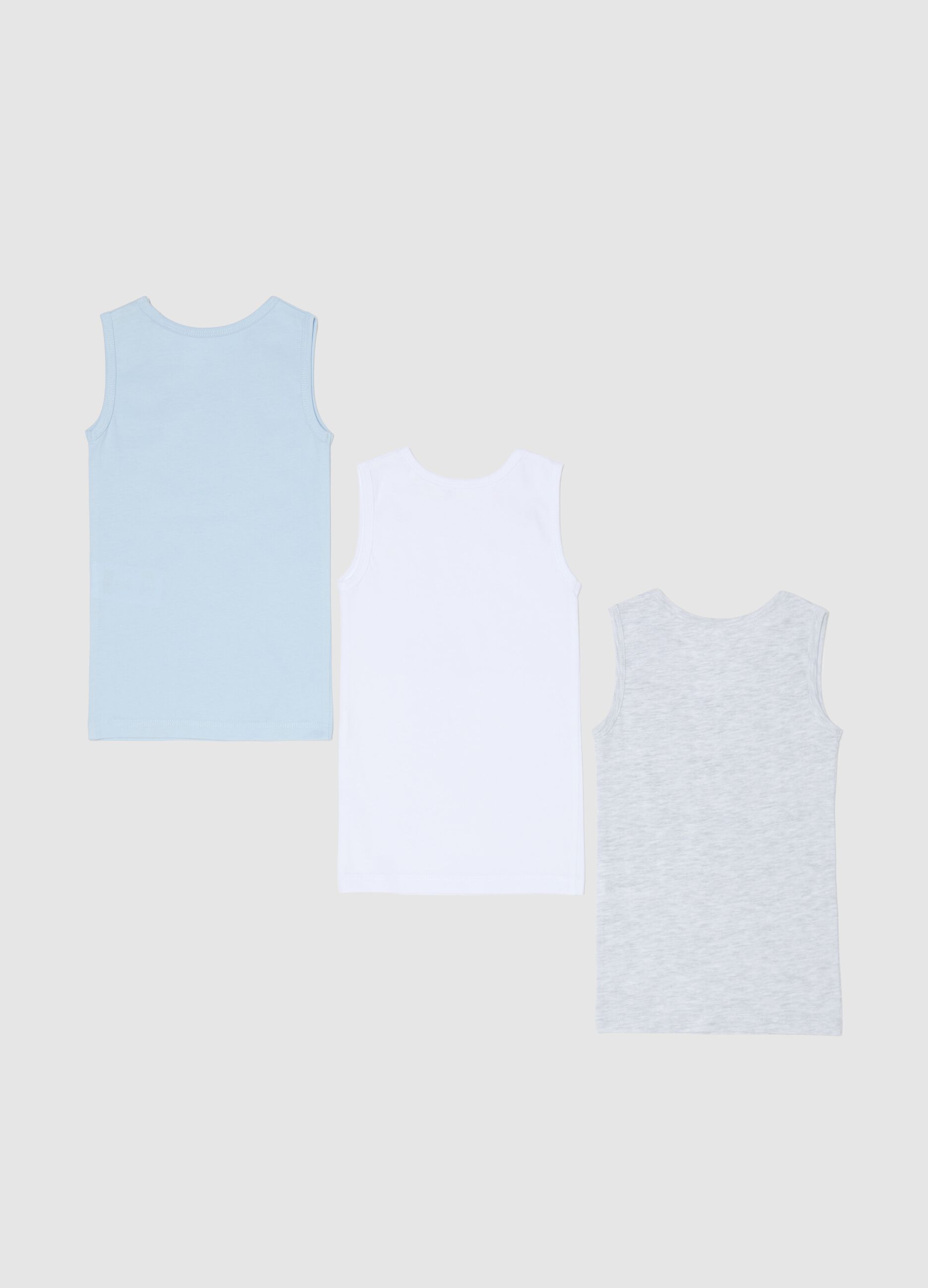 Three-pack racerback vests in jersey