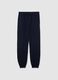 Boys' blue jogger trousers in pure cotton with oversized fit_0