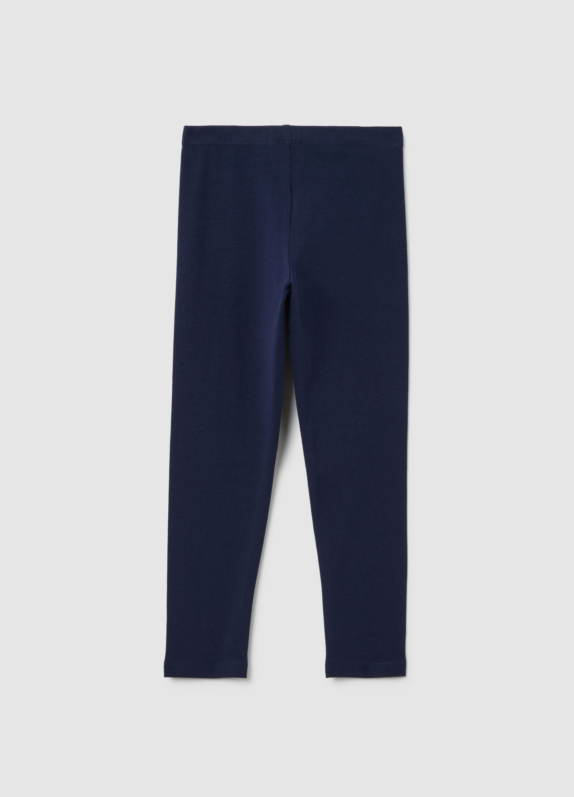 Girls' Skinny Blue Stretch Cotton Leggings