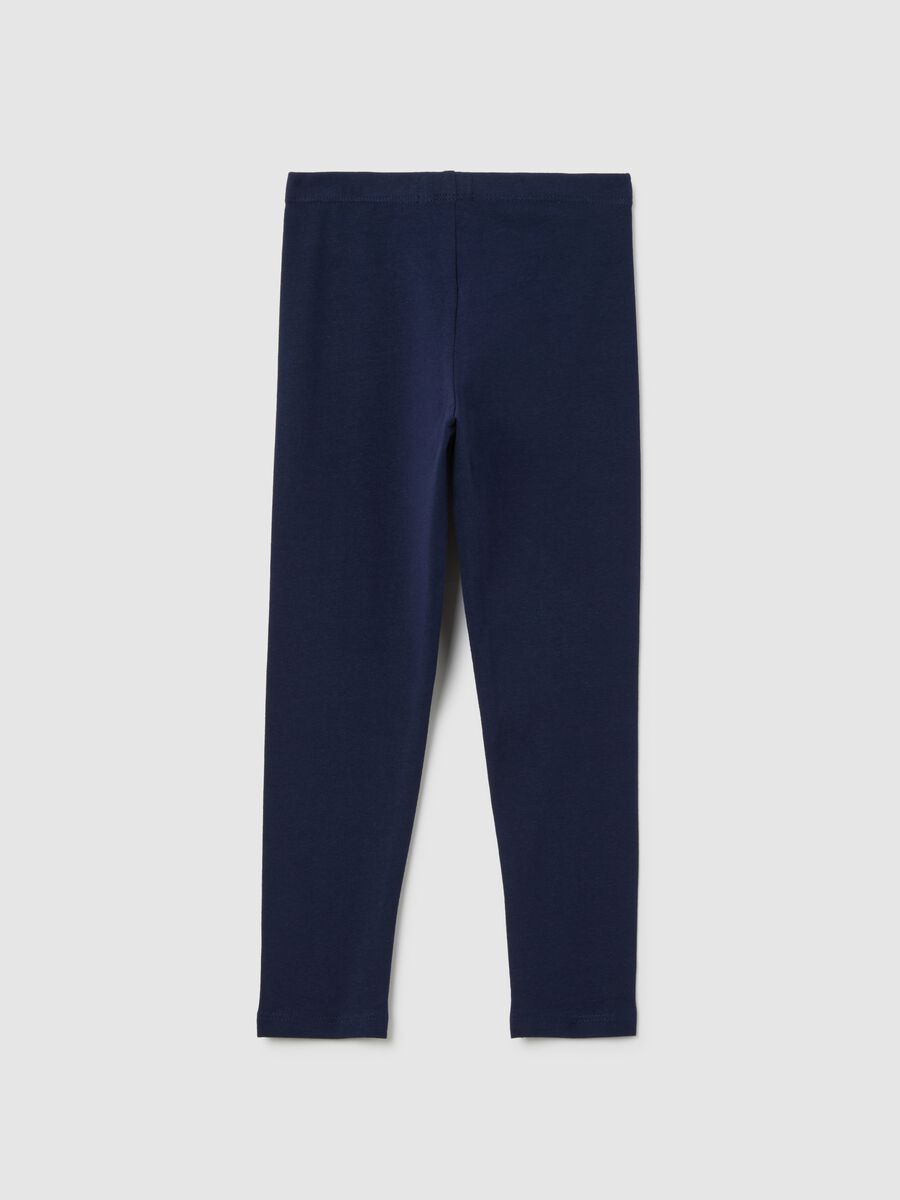 Girls' Skinny Blue Stretch Cotton Leggings_1