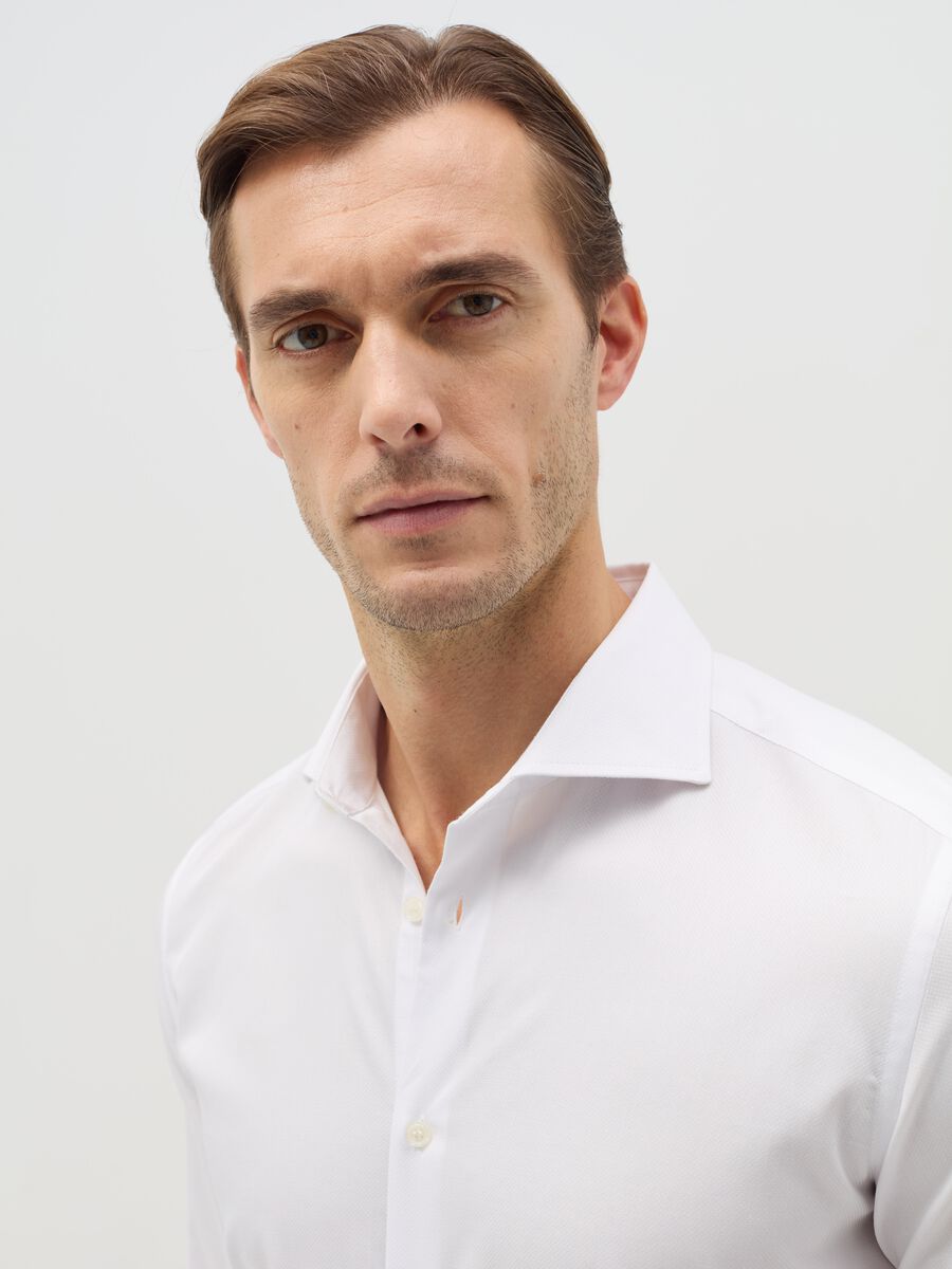 White slim-fit easy-iron shirt_1