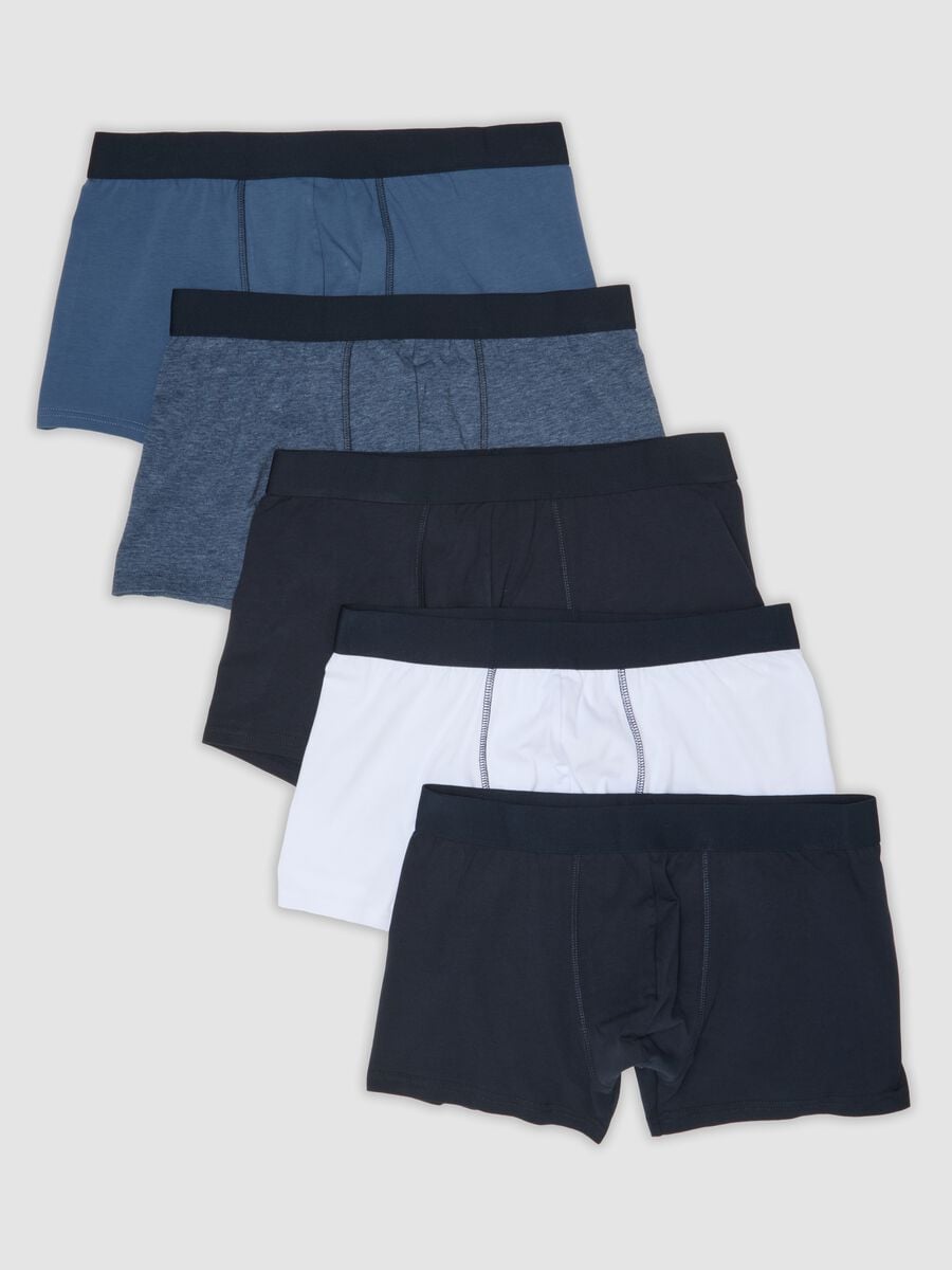 Multipack di cinque boxer multicolor in cotone organico elasticizzato_4