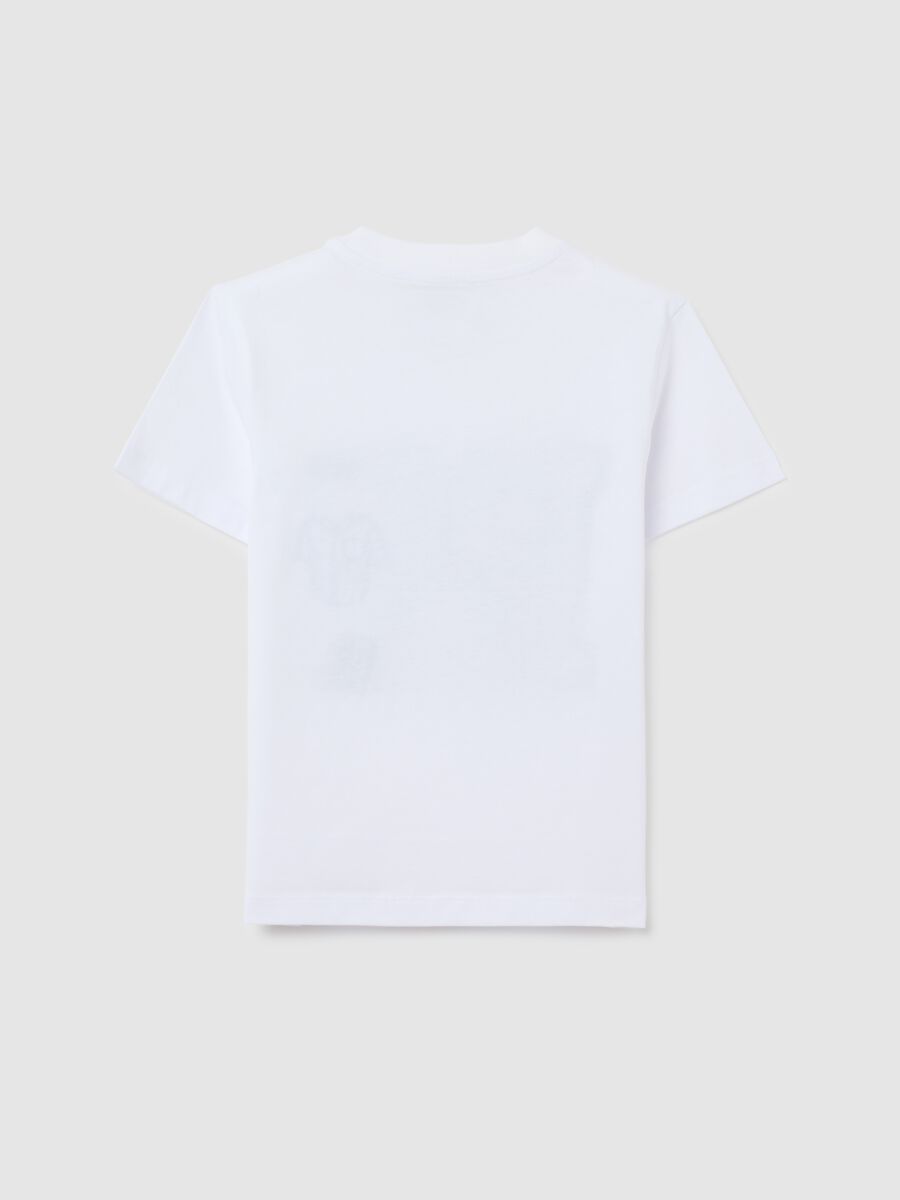 White children's cotton t-shirt with regular fit and print_1