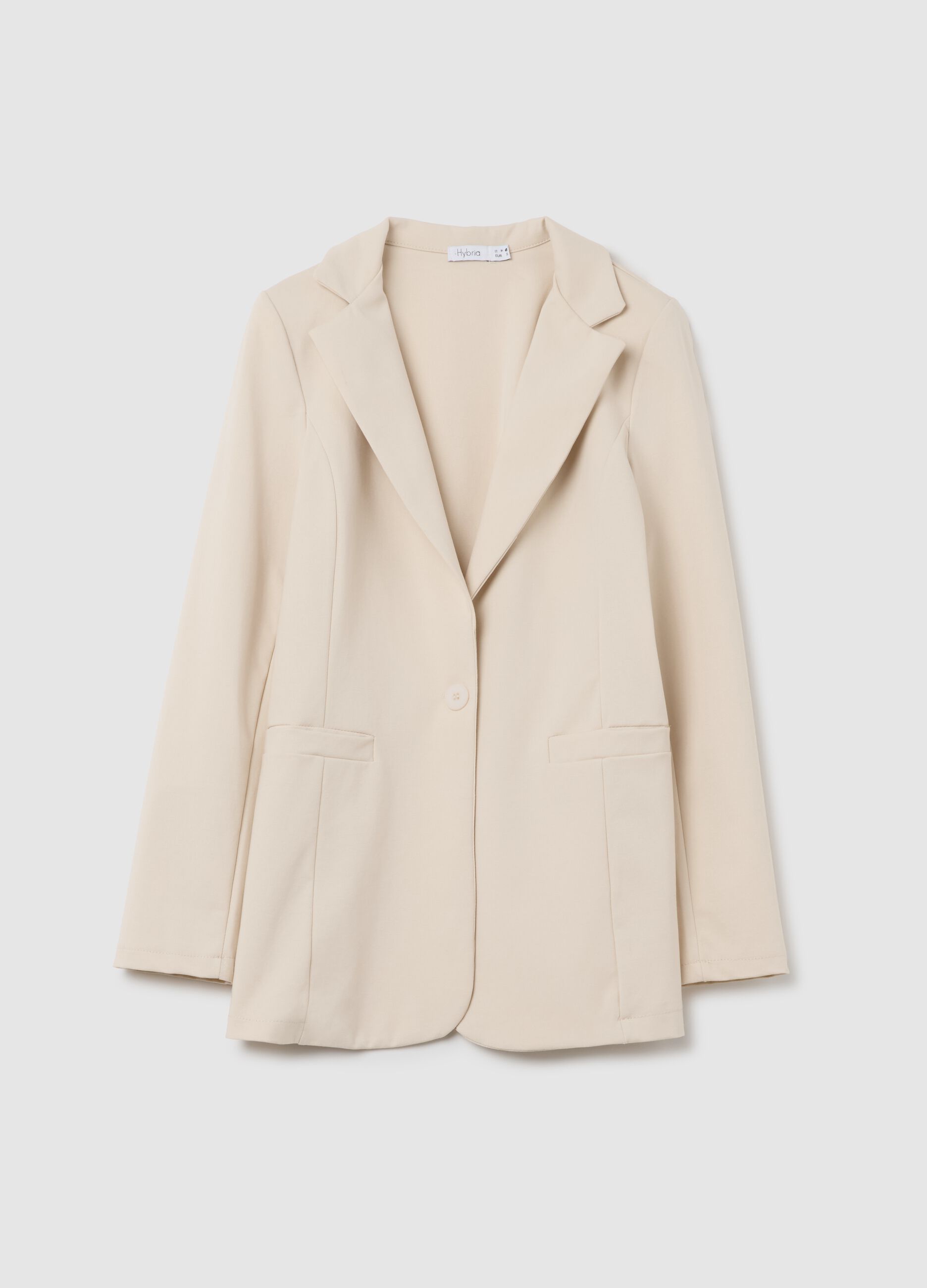 Beige single-breasted blazer