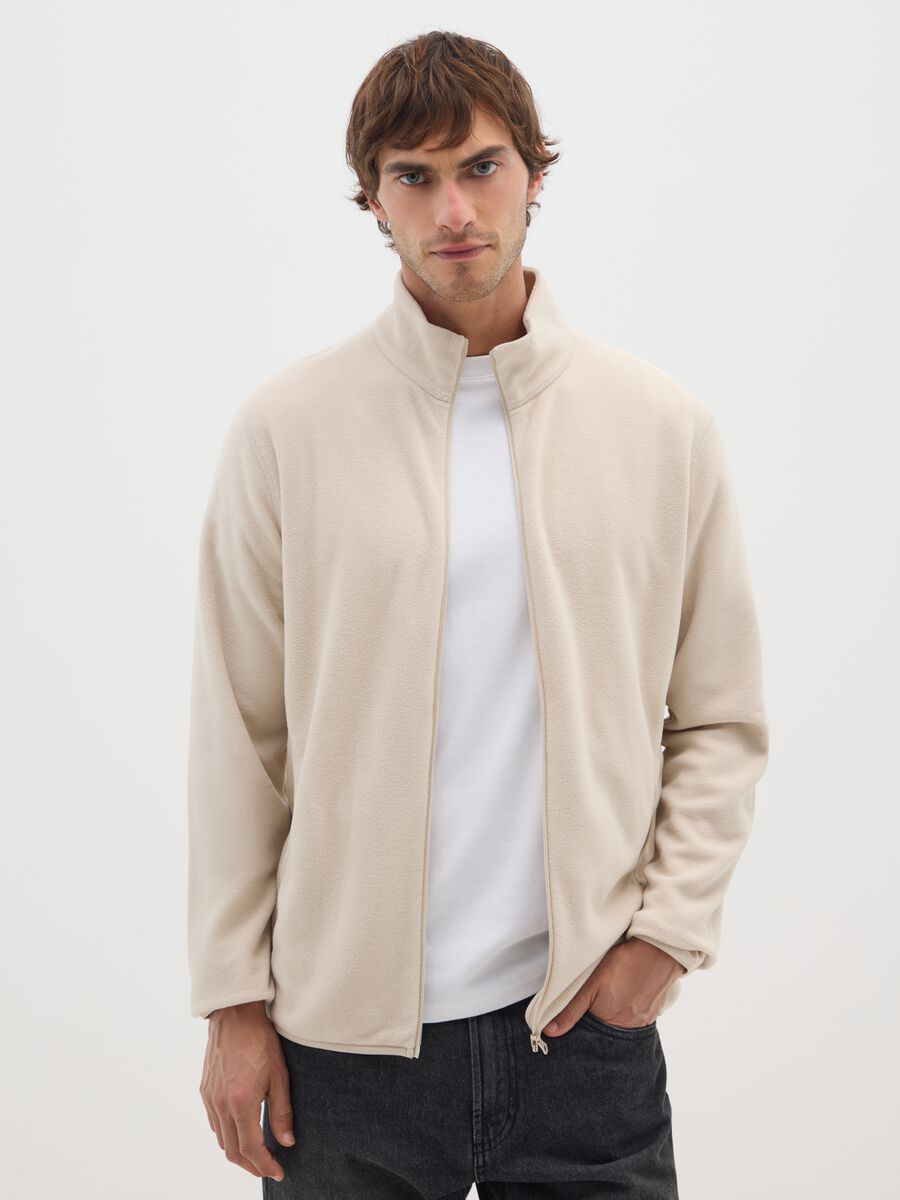 Beige Fleece with Full Zip_0