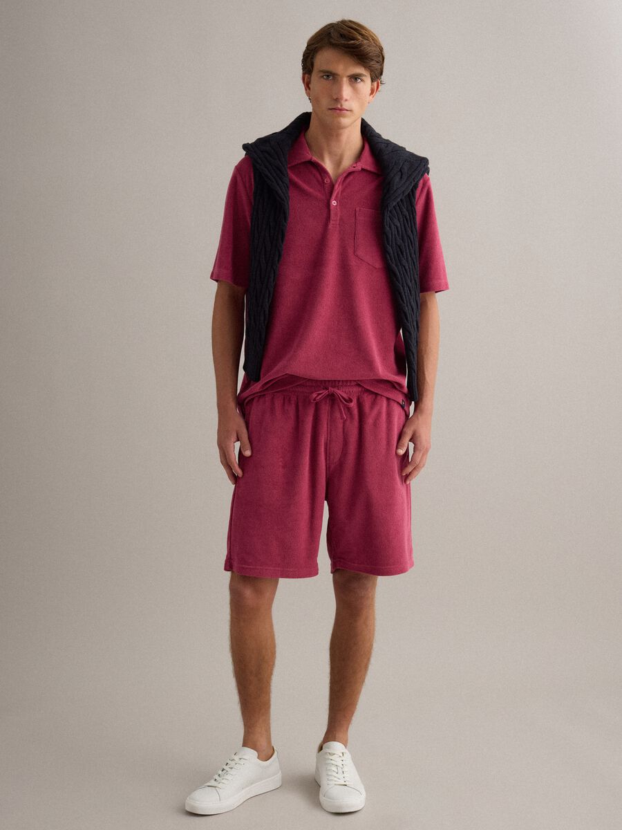 Shorts jogger rosa in misto cotone con vita elasticizzata regular fit_0