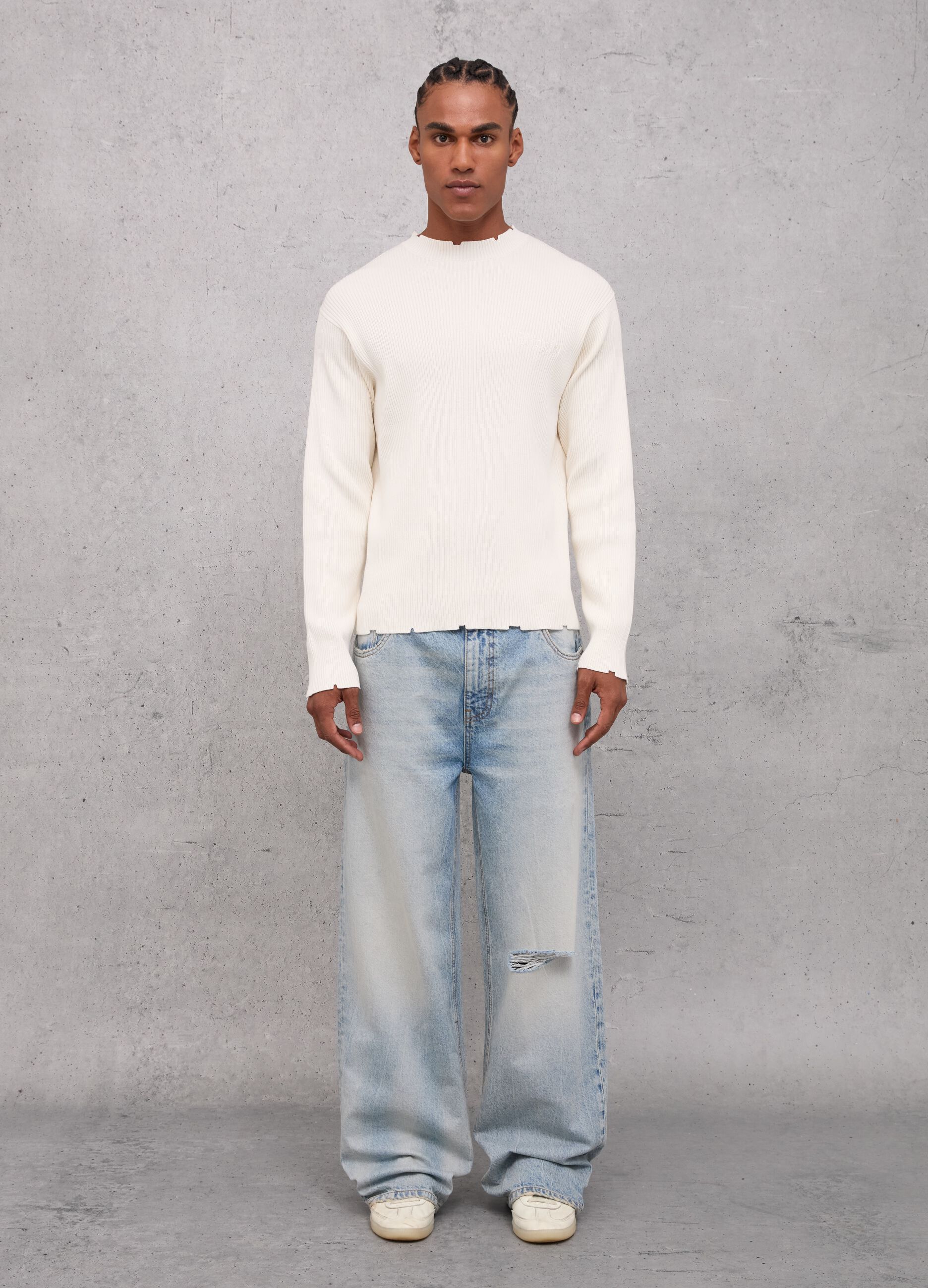Light Knit Crewneck Vintage White