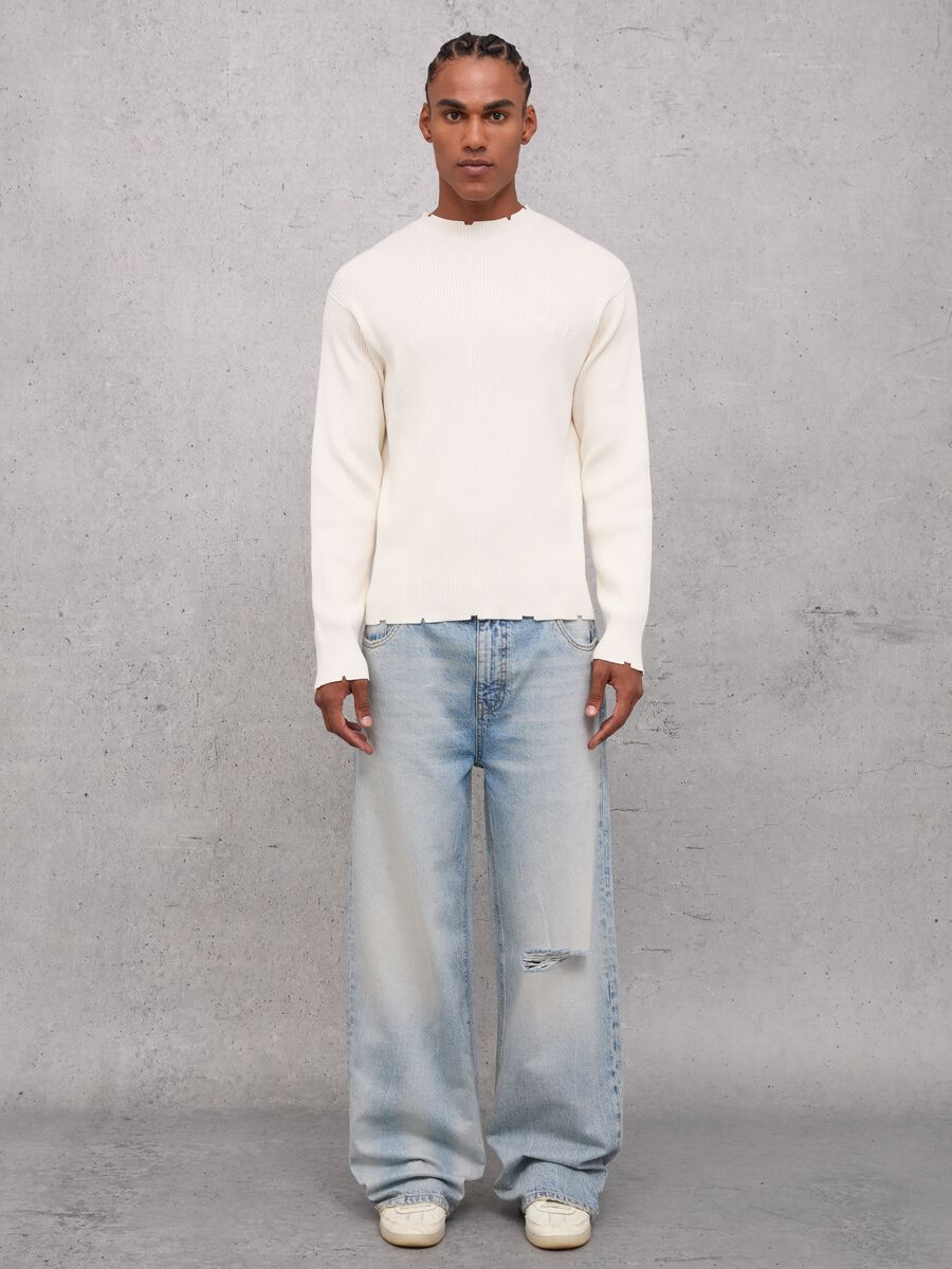 Light Knit Crewneck Vintage White_2