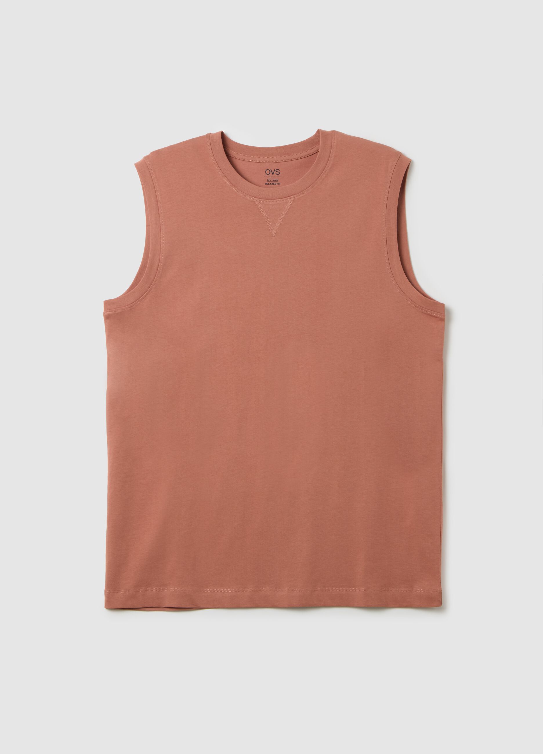 Canotta oversize da uomo in puro cotone rosa regular fit