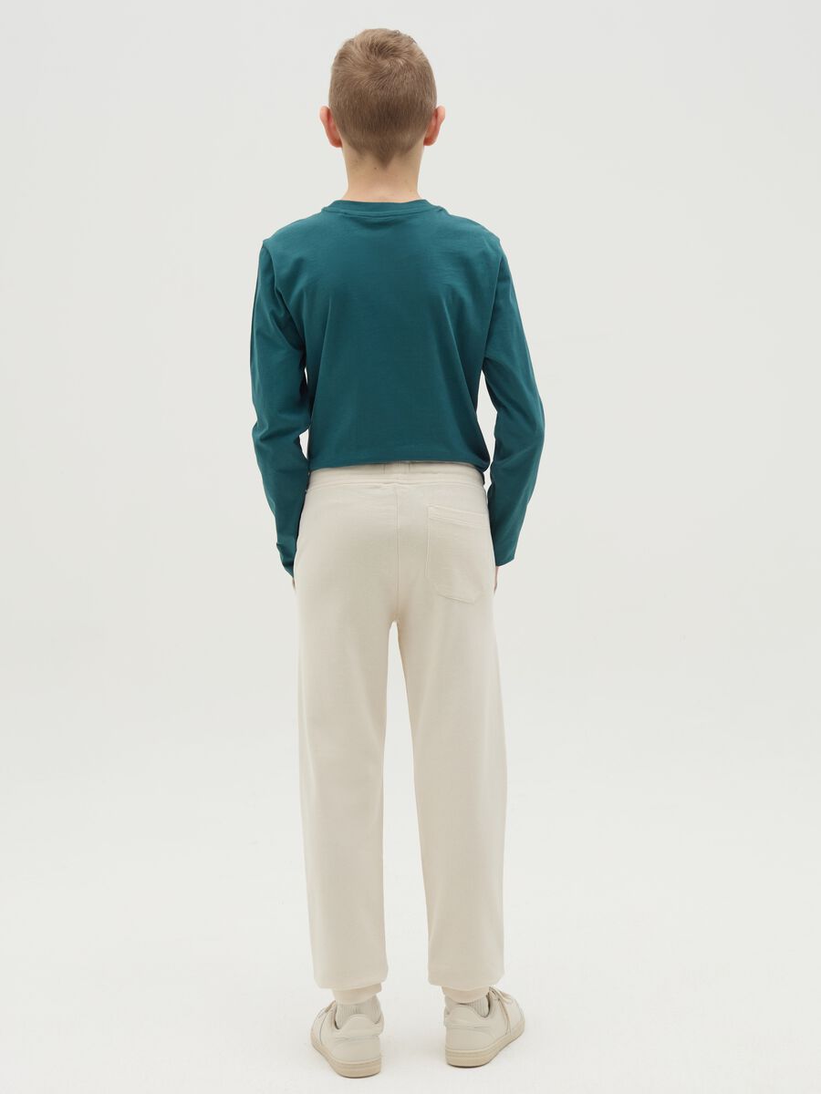 Fleece joggers with drawstring and print_2