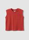 Red children's pure cotton tank top regular fit with pocket_0