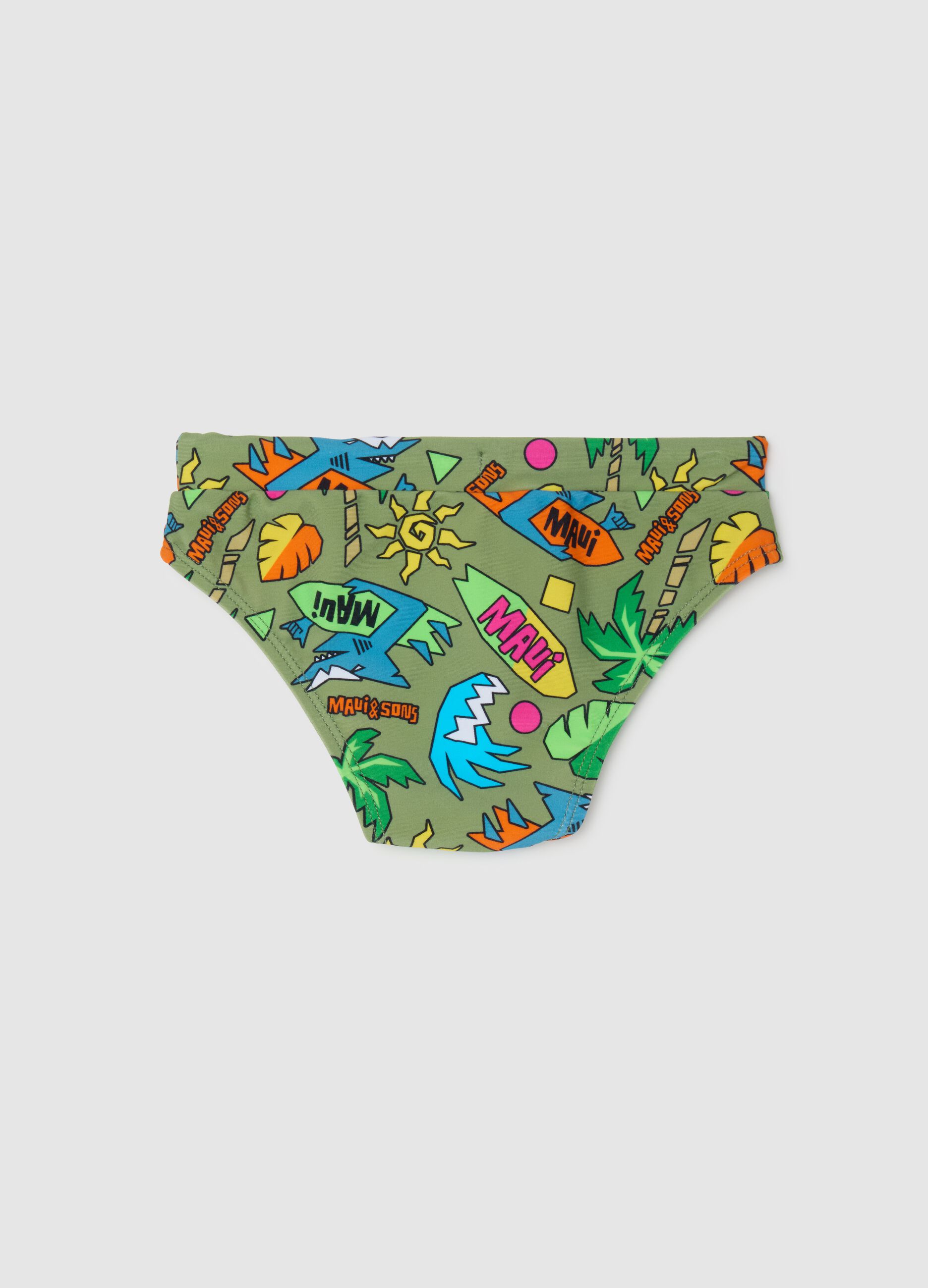 Children's multicolour stretch blend briefs with graphic print