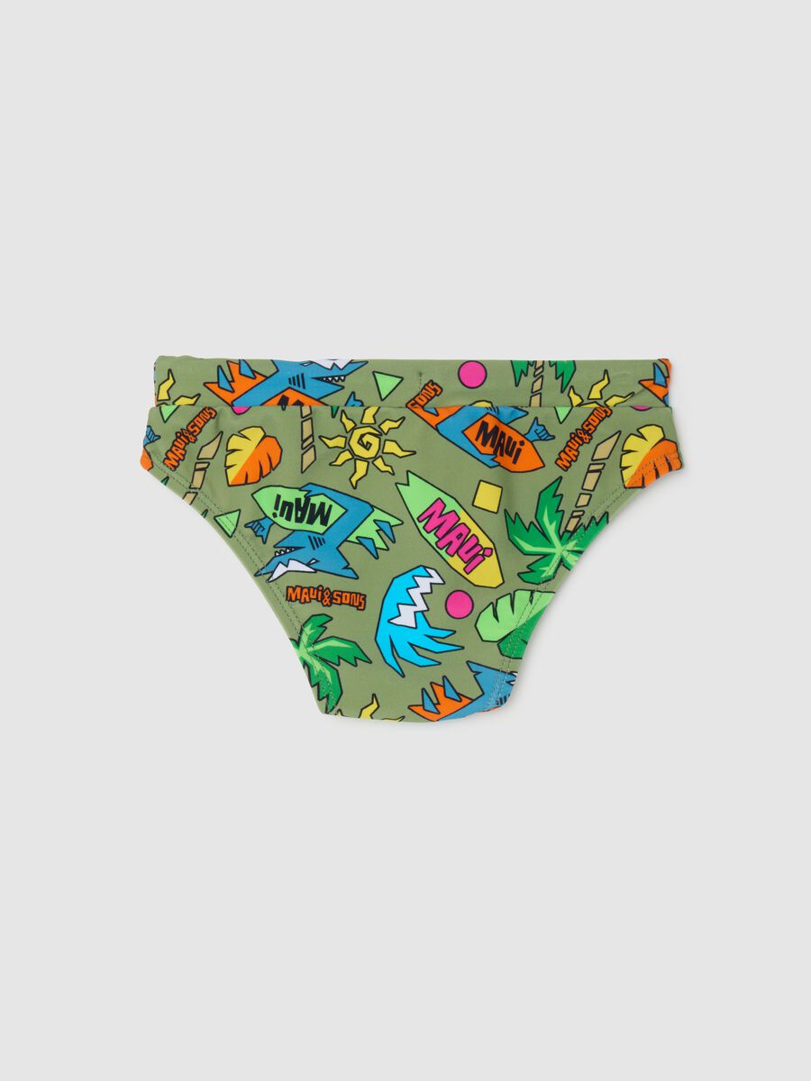 Children's multicolour stretch blend briefs with graphic print_1
