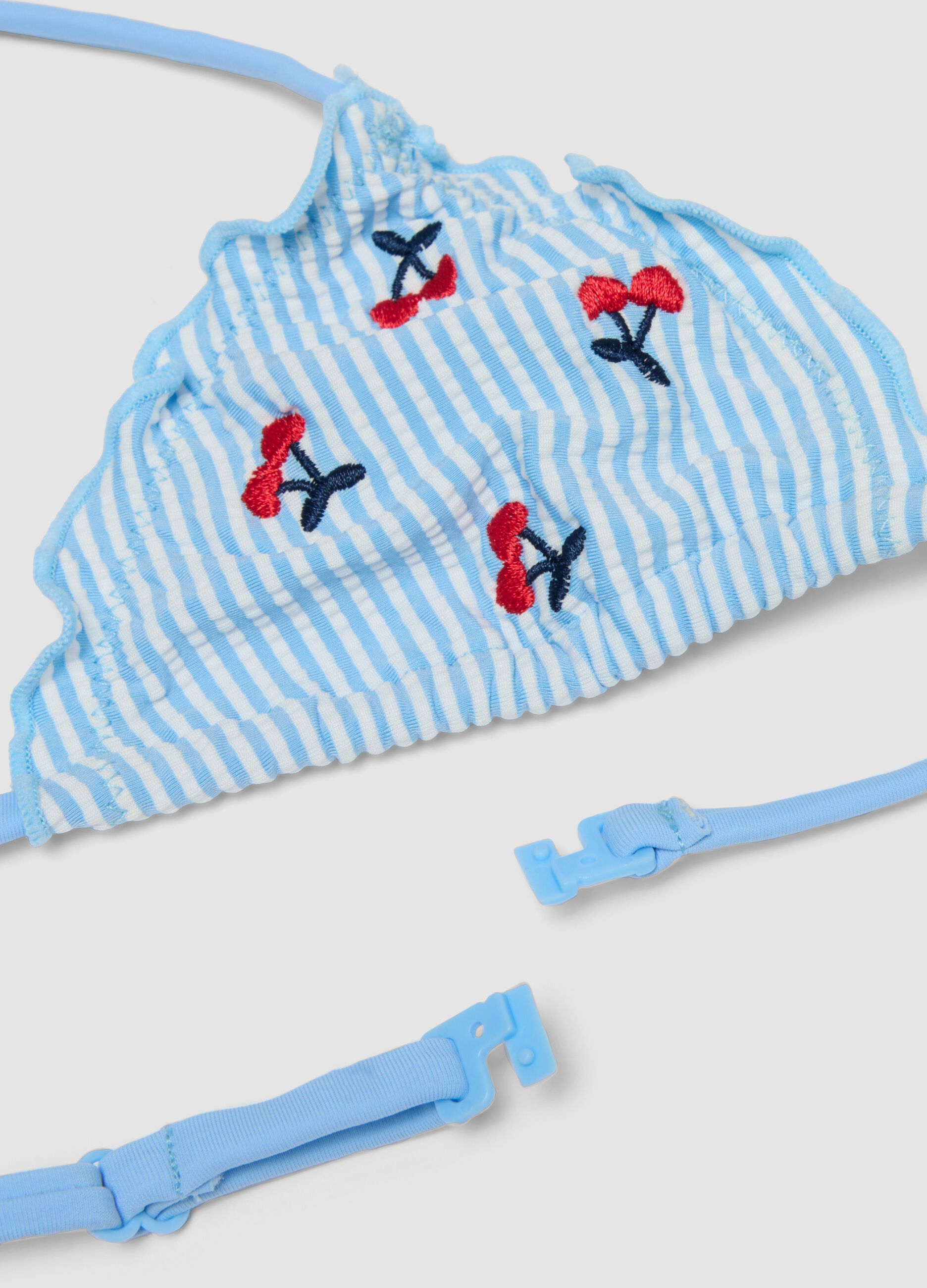 Blue triangle bikini in stretch fabric