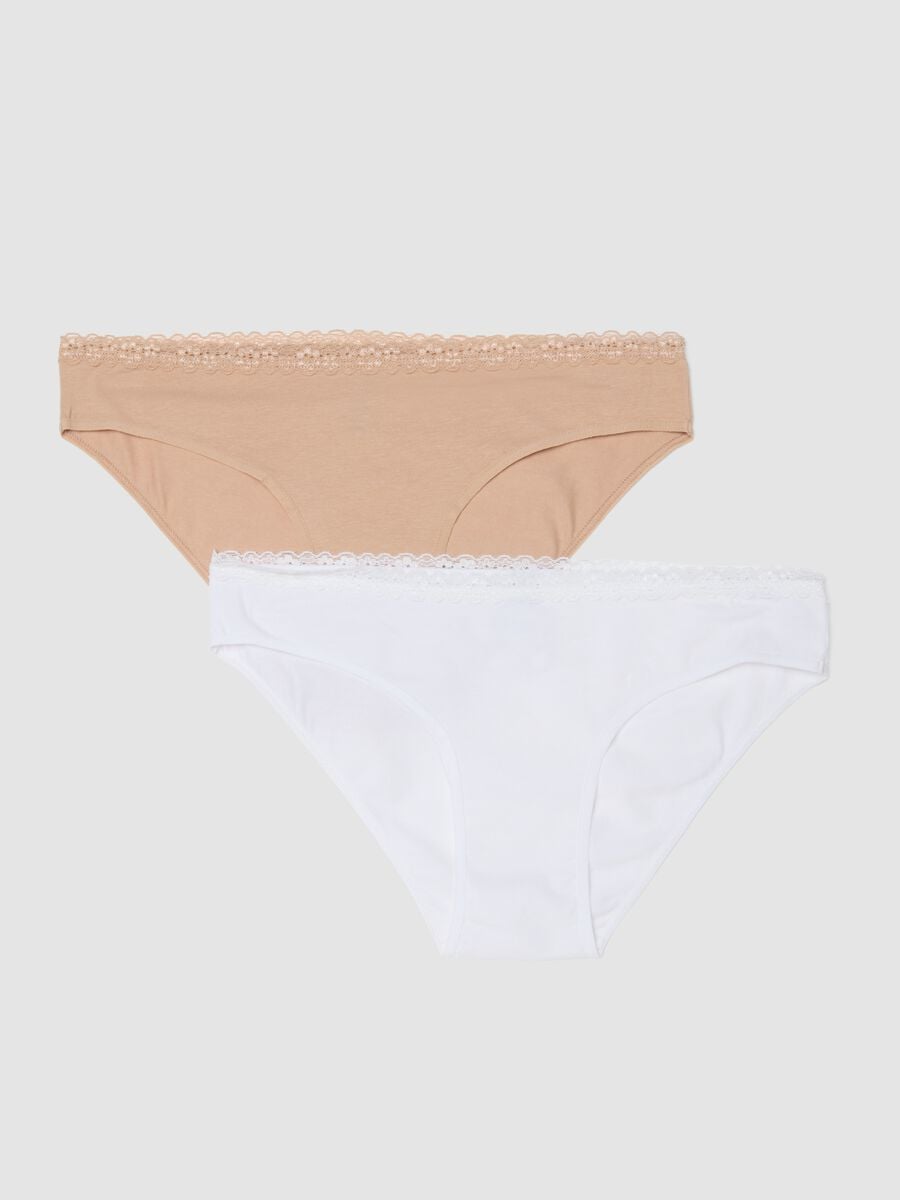 Bipack di slip in cotone organico beige_0