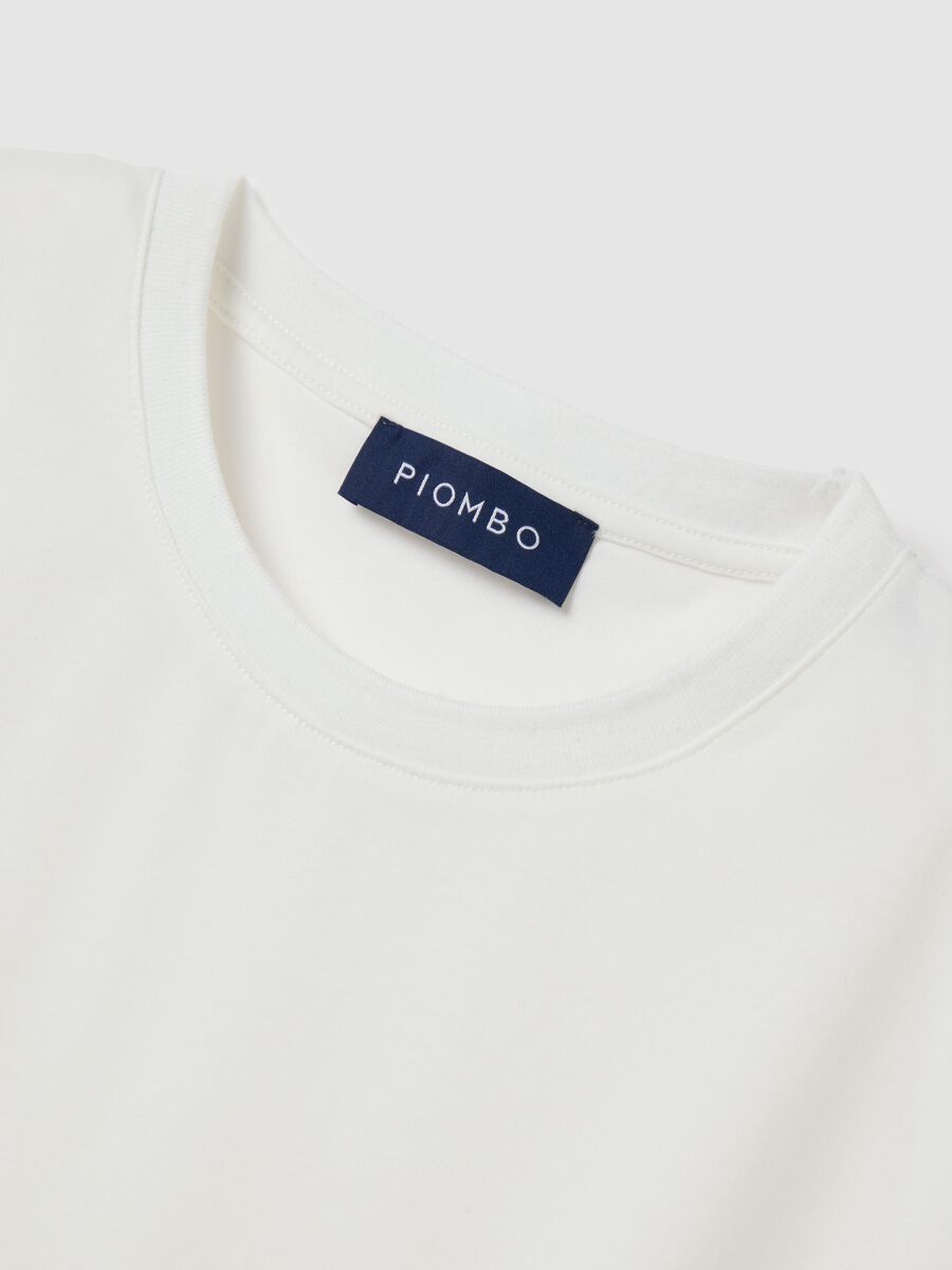 White short-sleeve cotton blend T-shirt_5