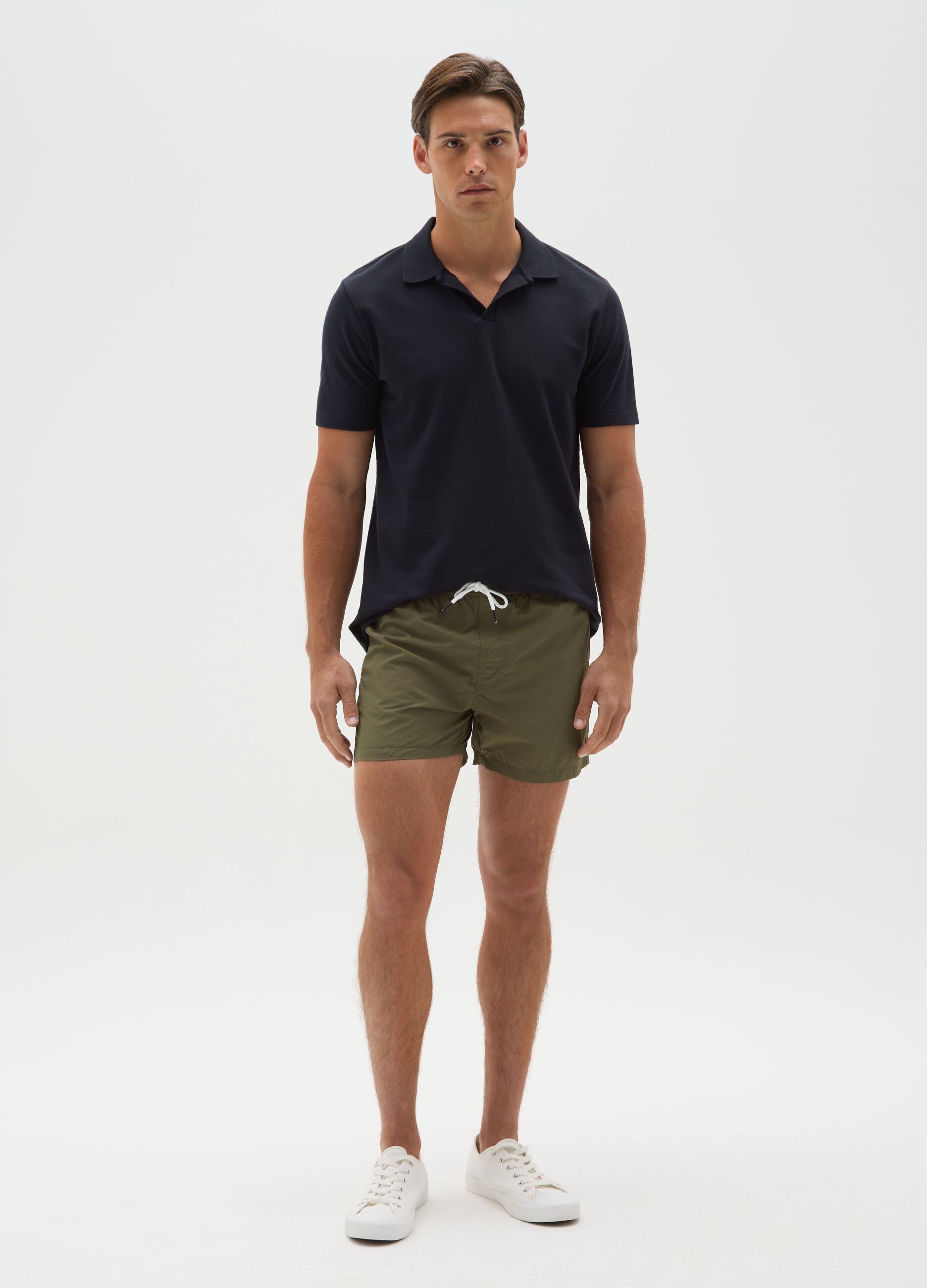 Men's Green Regular Fit Swim Shorts
