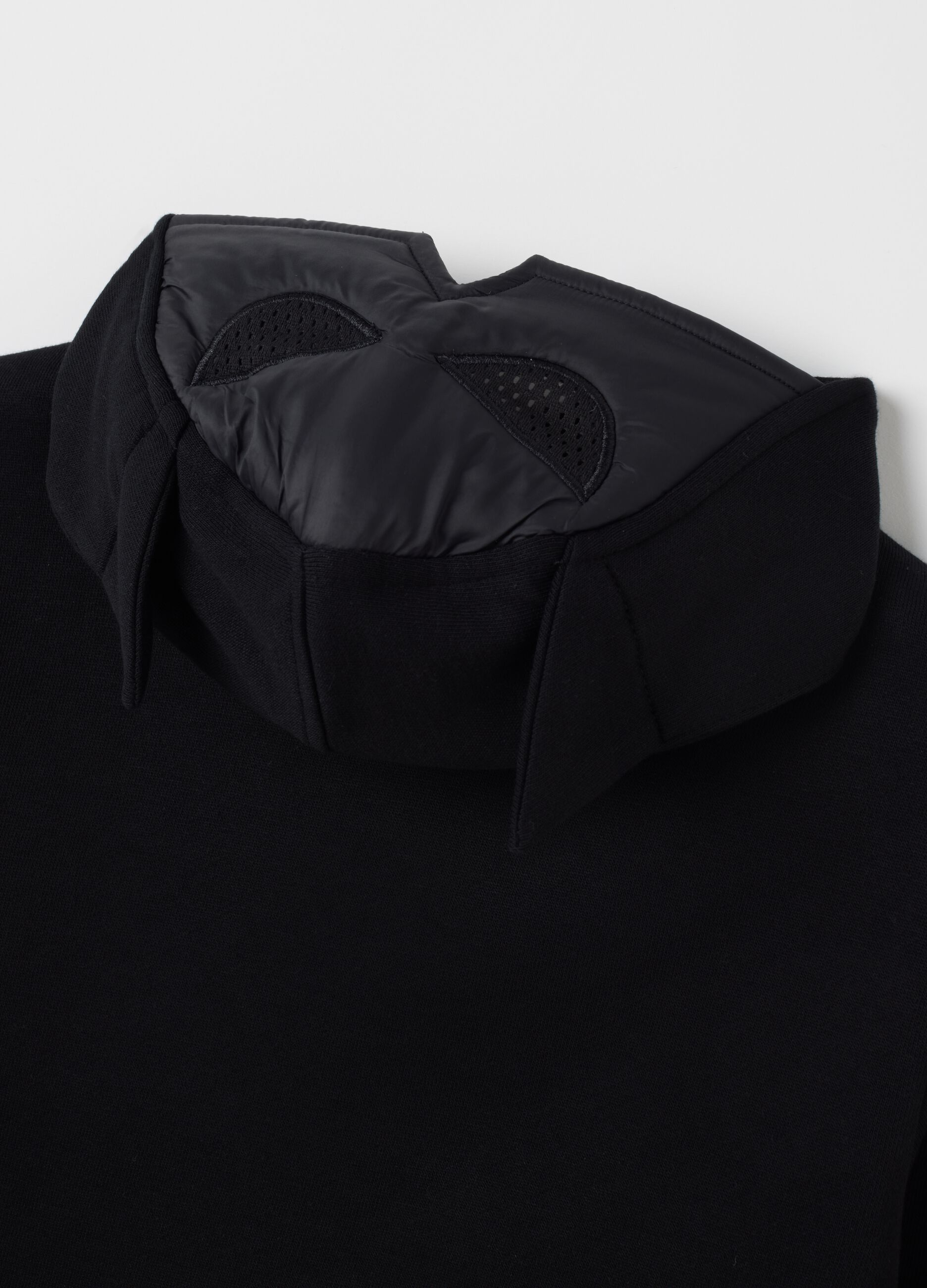 Felpa da bambino in puro cotone nero regular fit