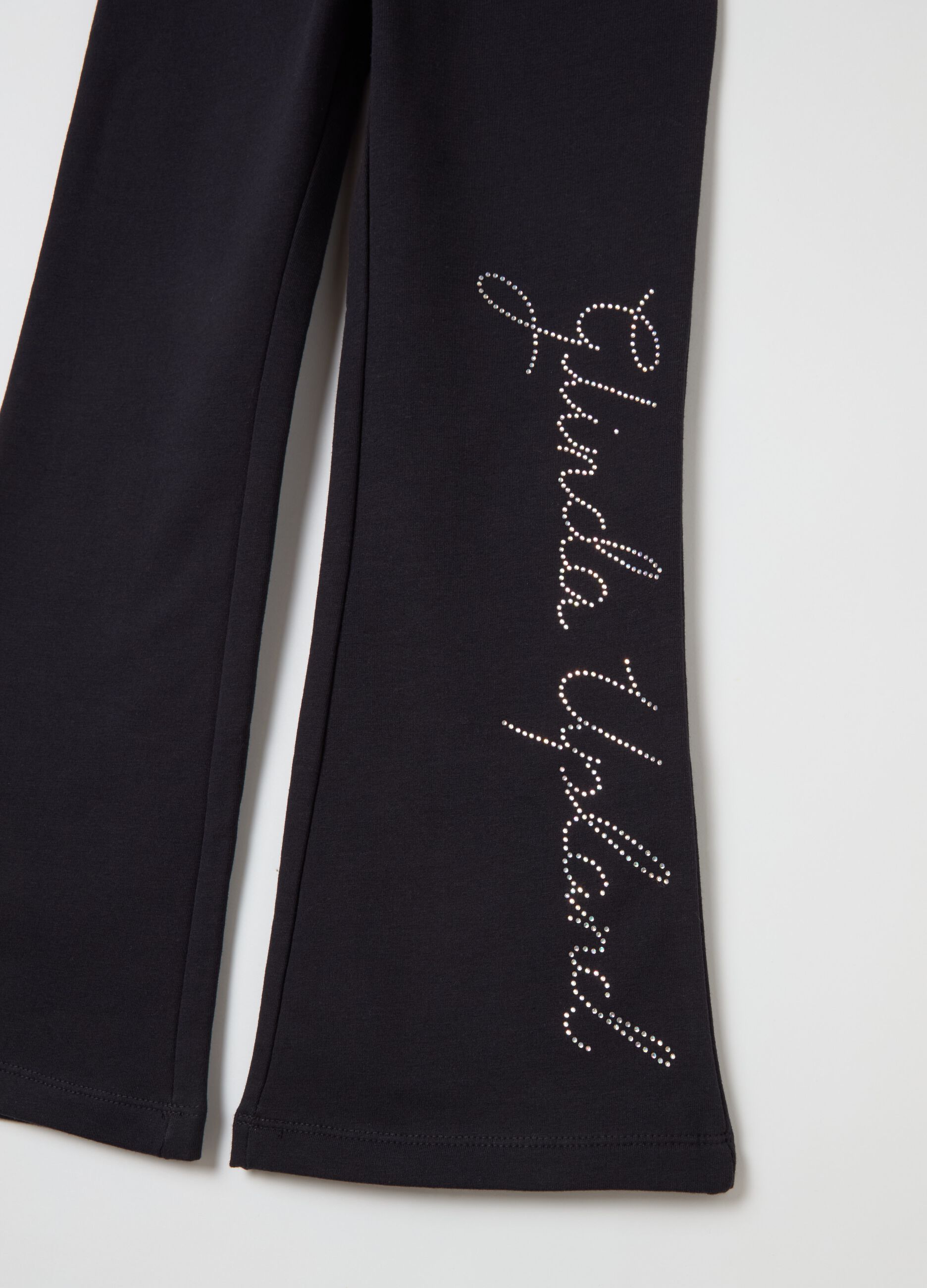 Flare-fit joggers with Wicked print with diamantés