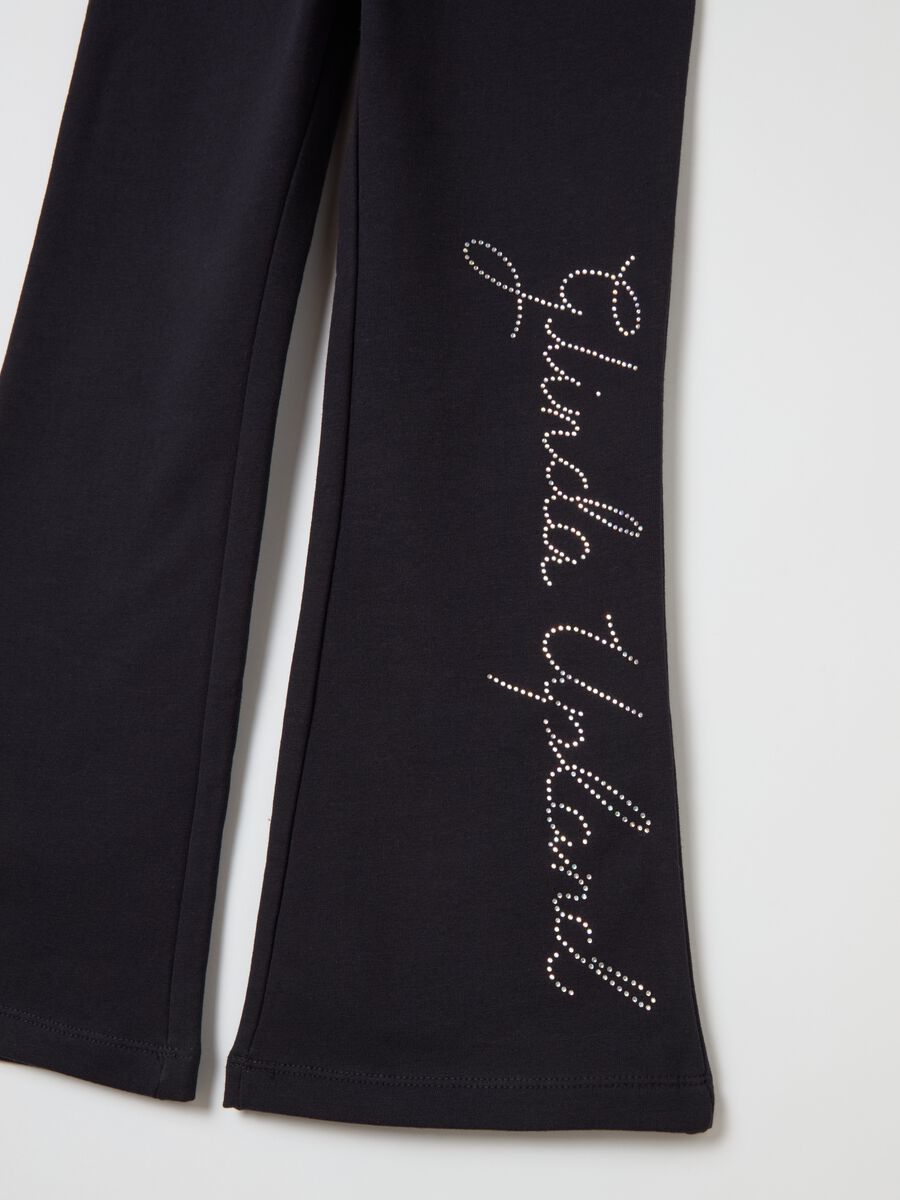 Flare-fit joggers with Wicked print with diamantés_3
