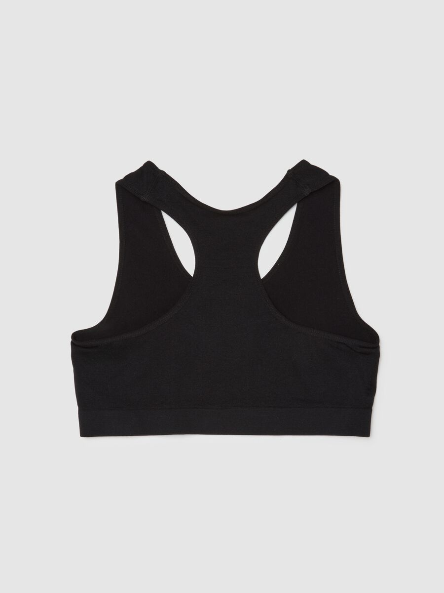 Girls' black stretch blend sports top_1