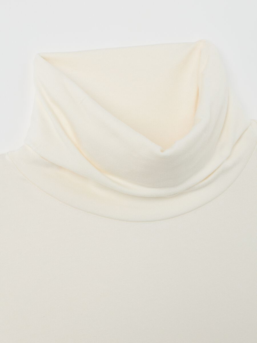 White Regular Fit Turtleneck Sweater_5