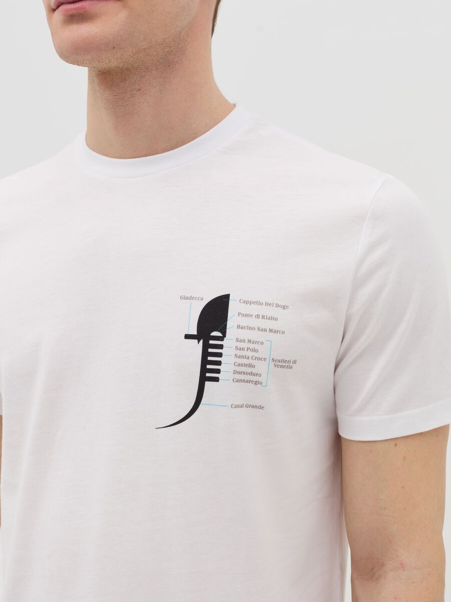Cotton T-shirt with gondola prow head print_2