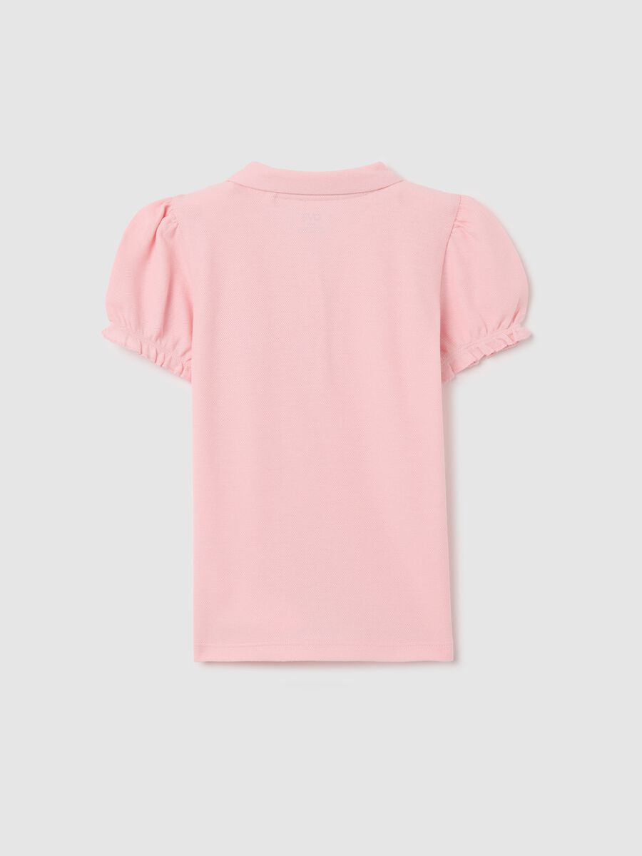 Pink polo shirt with short sleeves and star_1