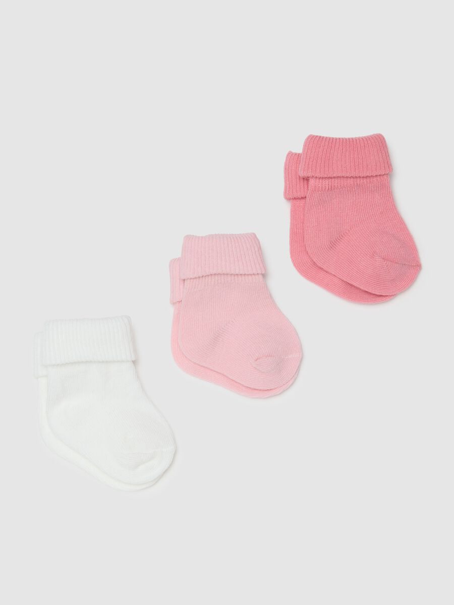 Newborn girl's multicolour stretchy cotton sock set_0