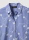 Sky blue pure cotton floral regular fit shirt_5