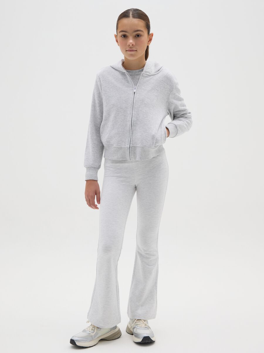 Girls' grey cotton slim fit leggings_1