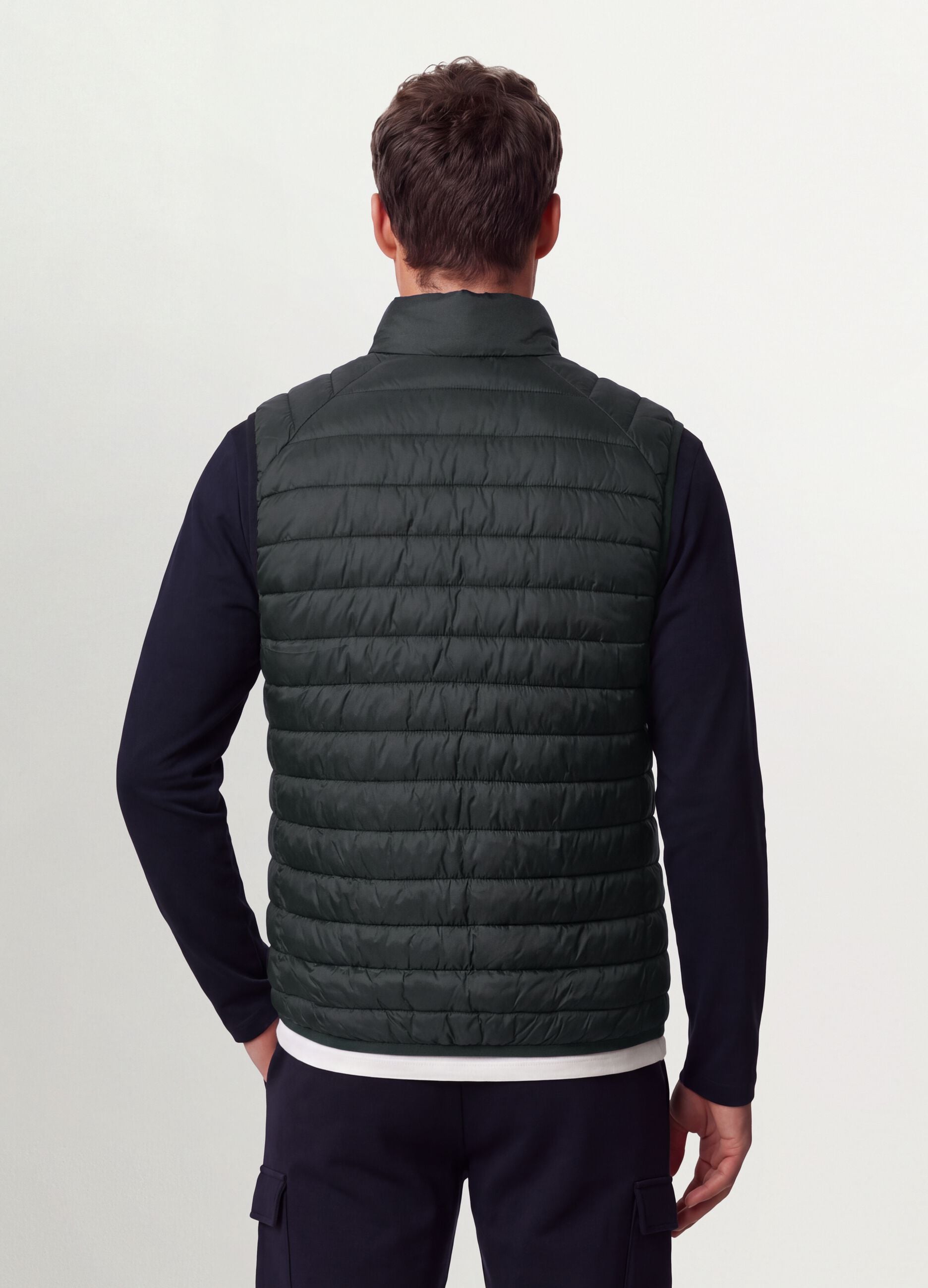 Gilet Ultralight verde imbottito con zip