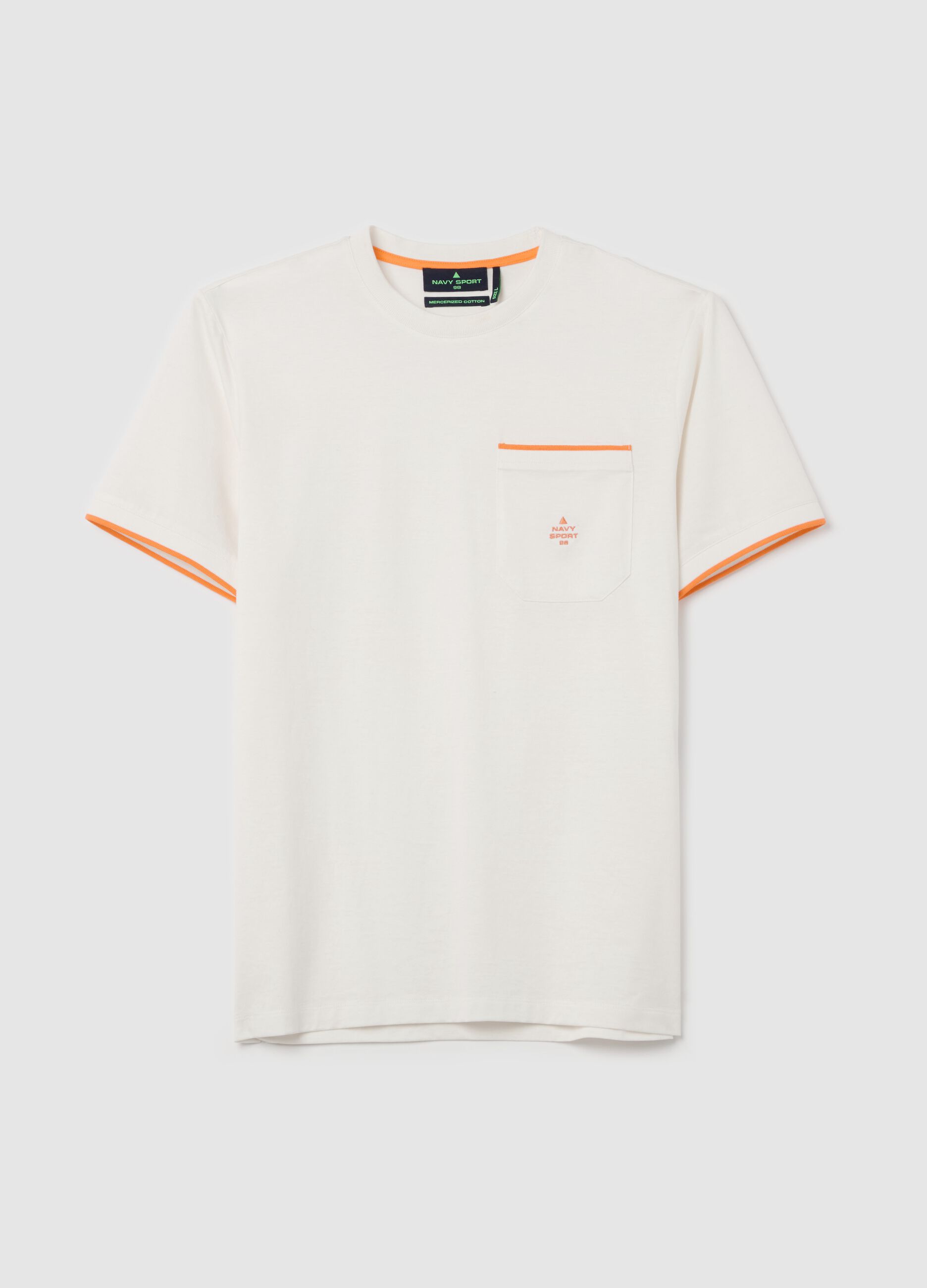 T-shirt with pocket and logo embroidery