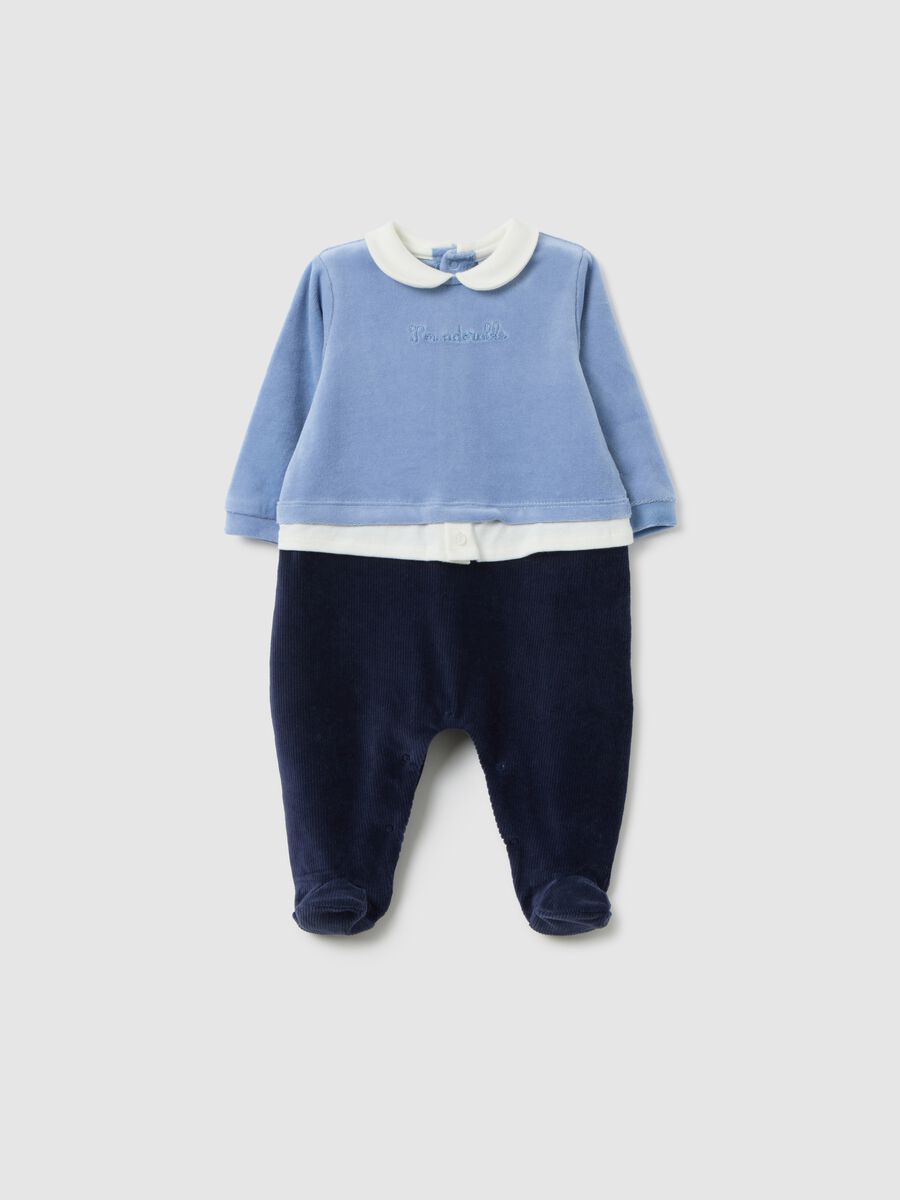 Tutina multicolor con maniche lunghe da neonato in misto cotone_0