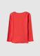 Regular fit red long sleeve cotton blend girl's T-shirt_1