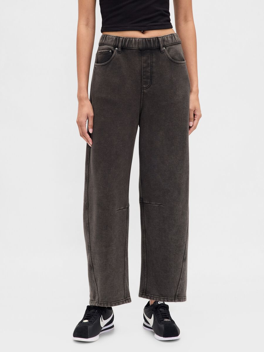 Pantaloni in misto cotone a gamba larga_1