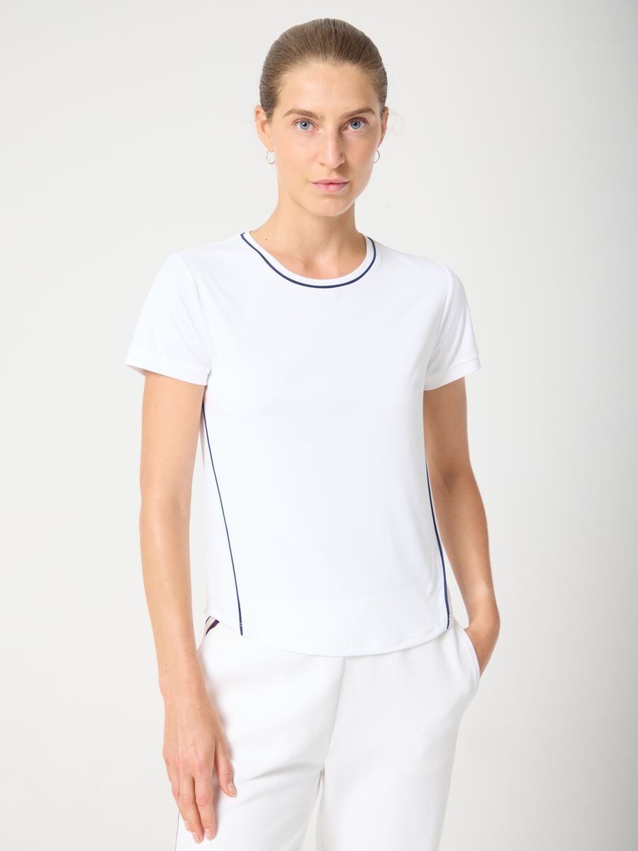 Breathable technical fabric T-shirt with contrasting trims ALTAVIA COURT_1