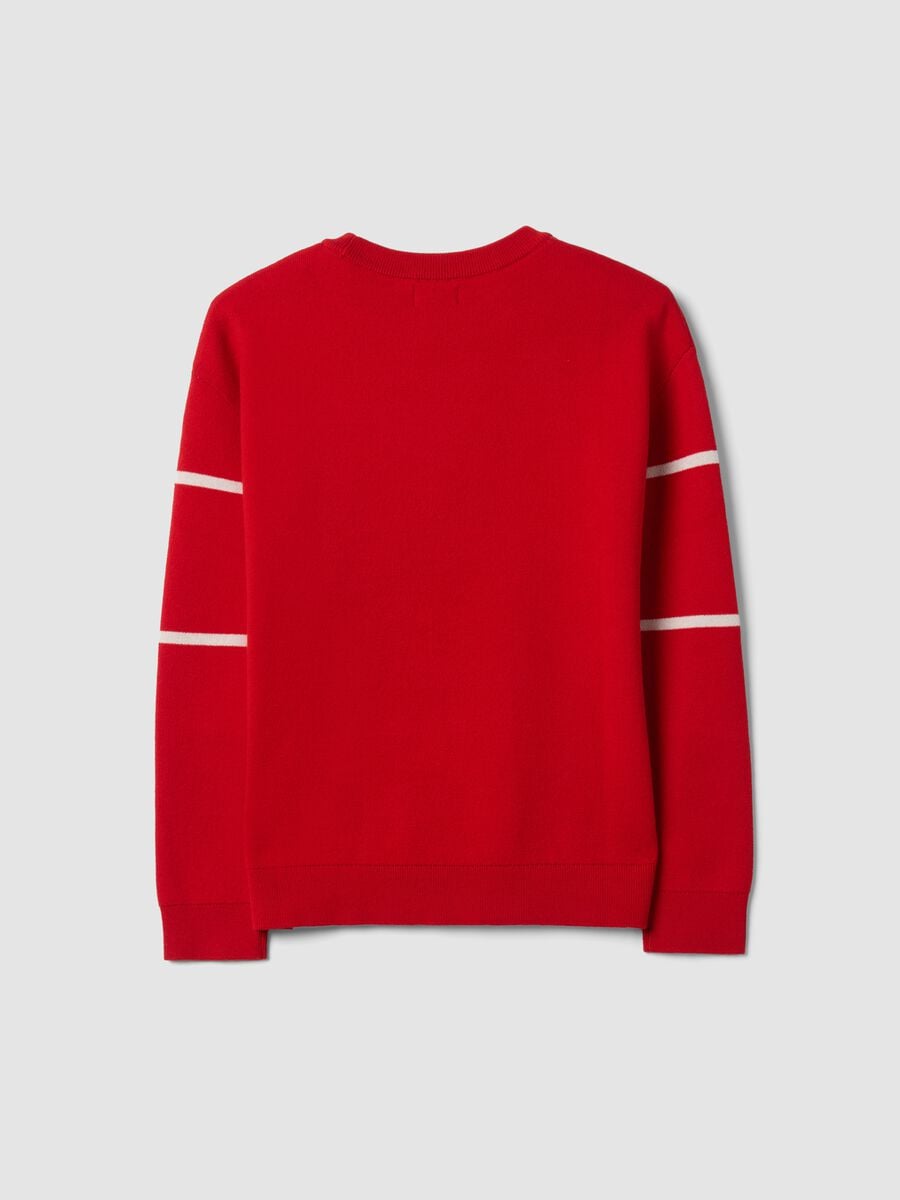 Red jacquard cotton-blend crew-neck jumper_5