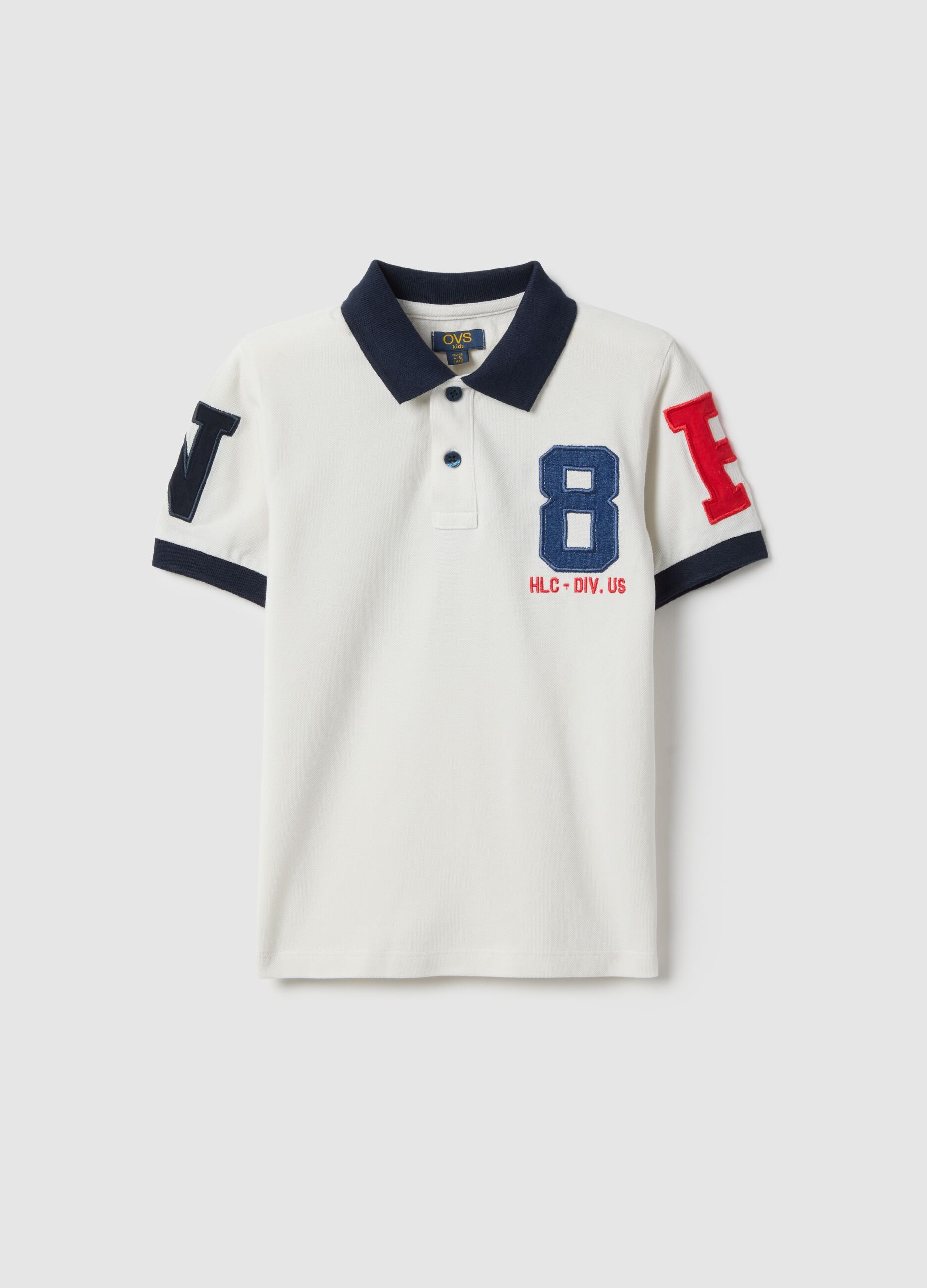 Children's white pure cotton regular fit polo